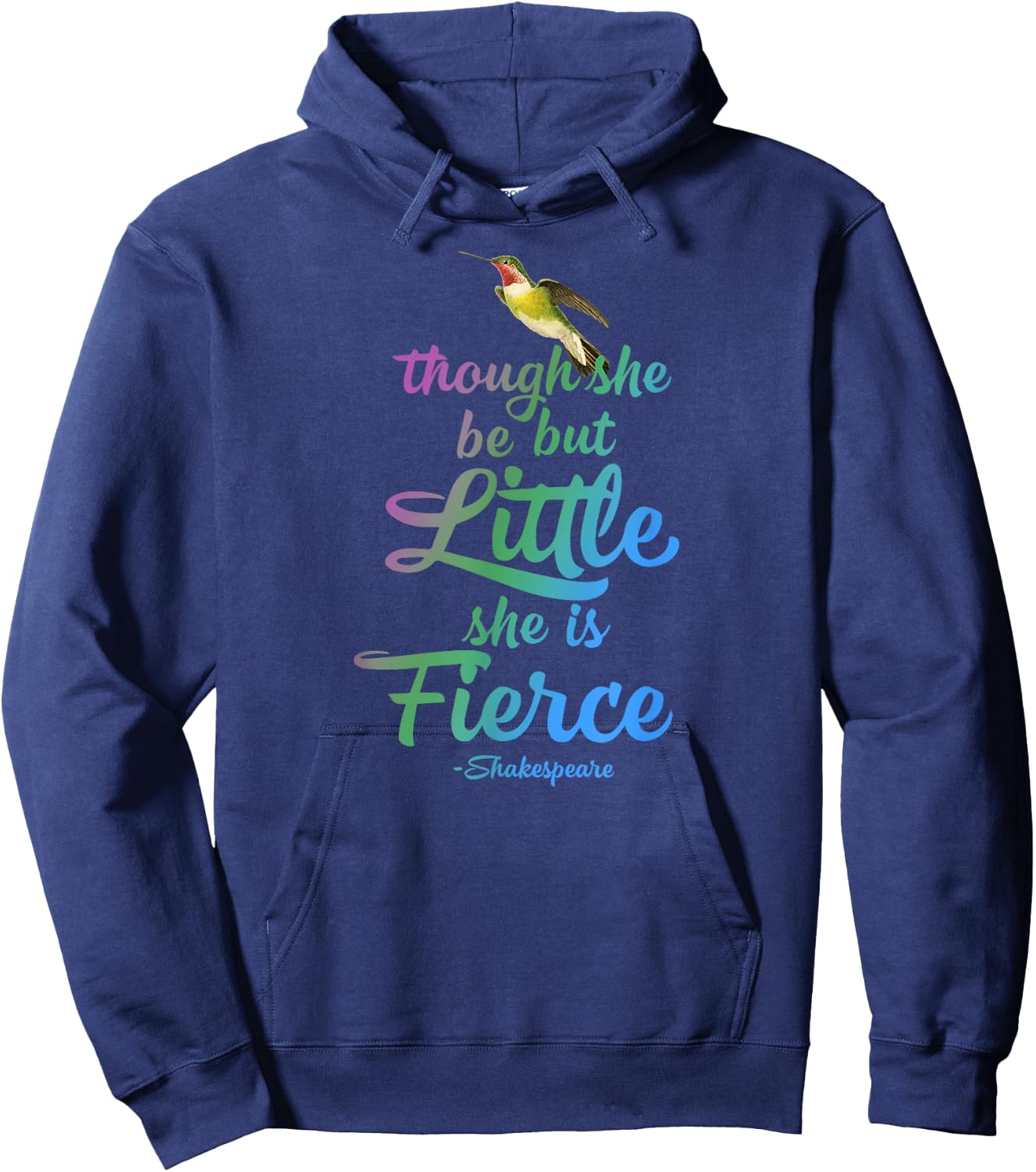 Though She be but Little She is Fierce Girl Power Gift Hoodie - Hoodie | Navy