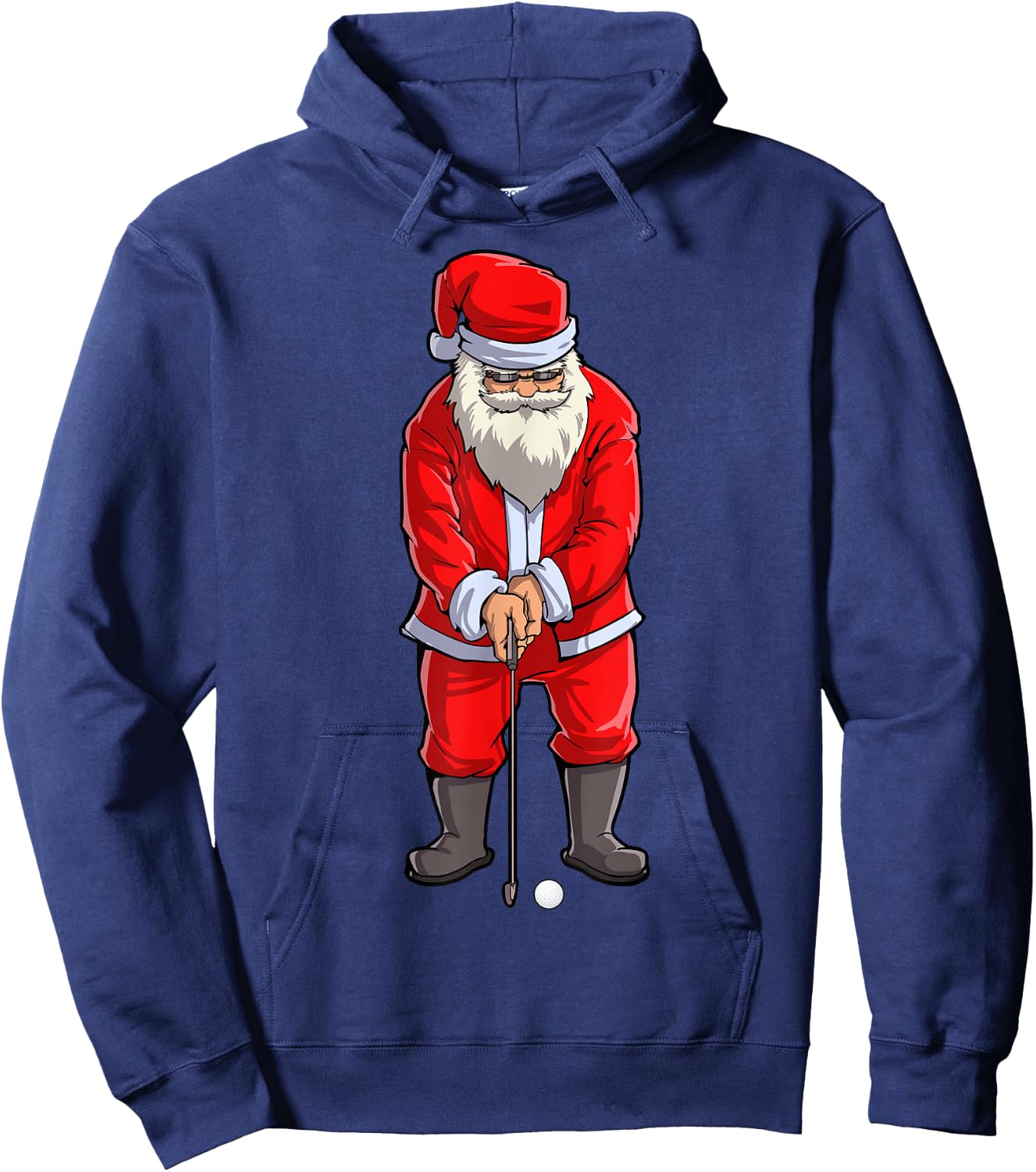 Santa Golf Club And Ball Sport Christmas Boys Golfer Golfing Hoodie - Hoodie | Navy