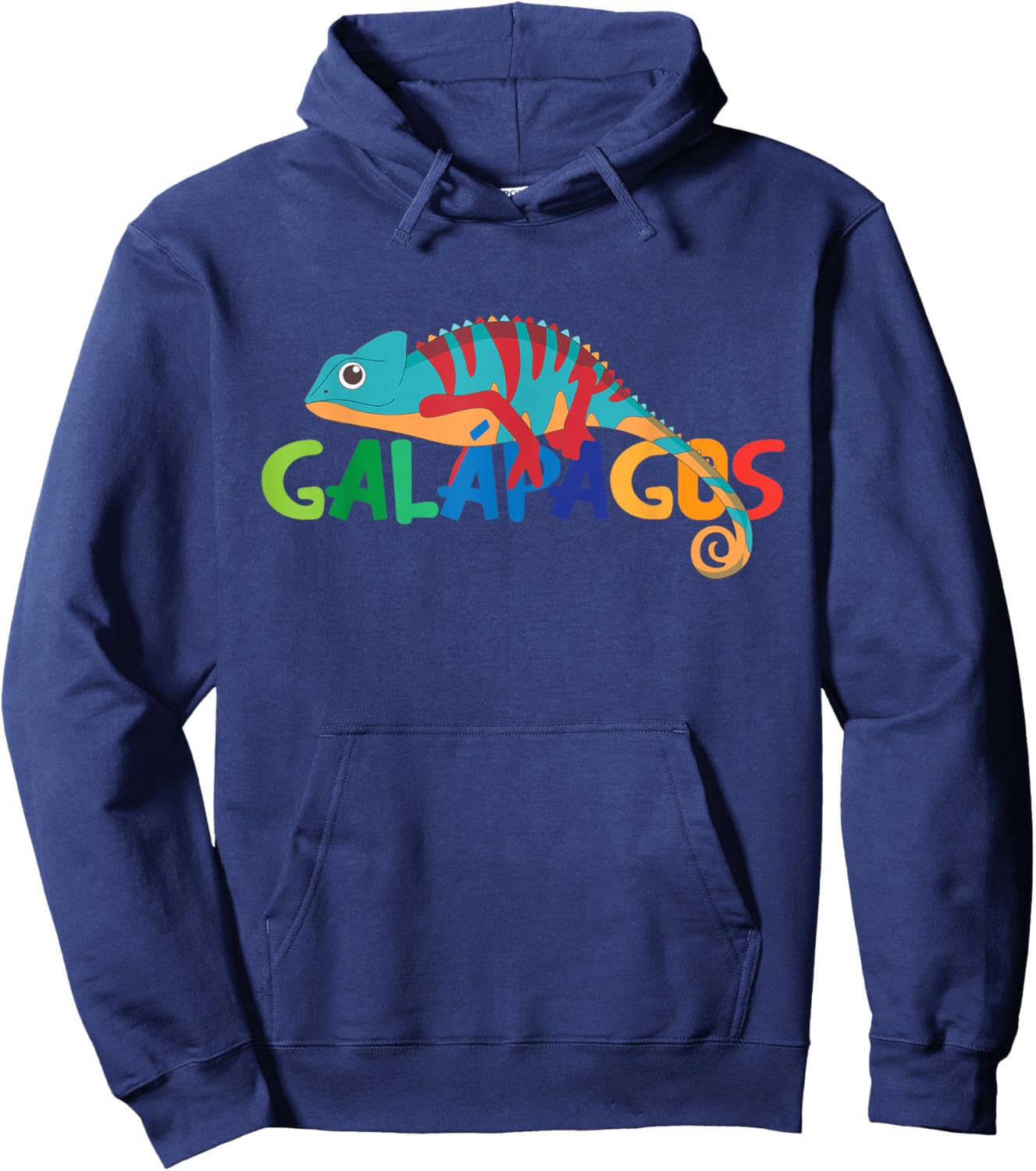Galapagos Islands Summer Colorful Chameleon Exotic Animal Hoodie - Hoodie | Navy