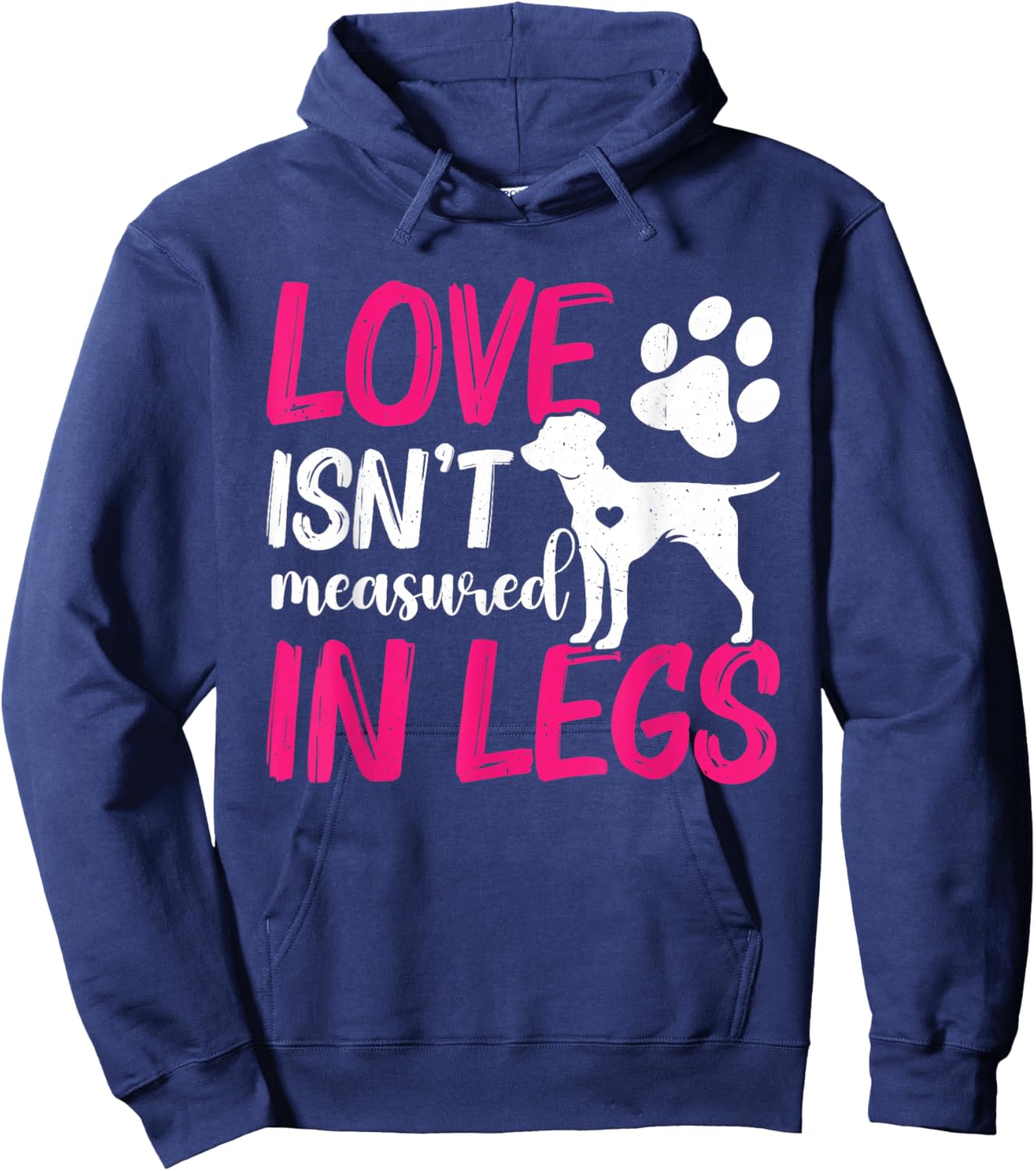 Love Isnt Measured in Legs Right Back Leg Amputee, Tripaw Hoodie - Hoodie | Navy