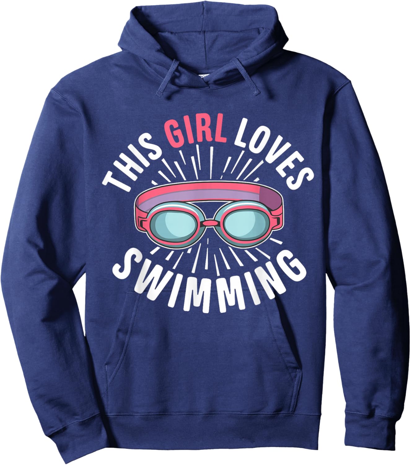 This Girl Loves Swimming Women Ladies Swimmer Swimming Hoodie - Hoodie | Navy