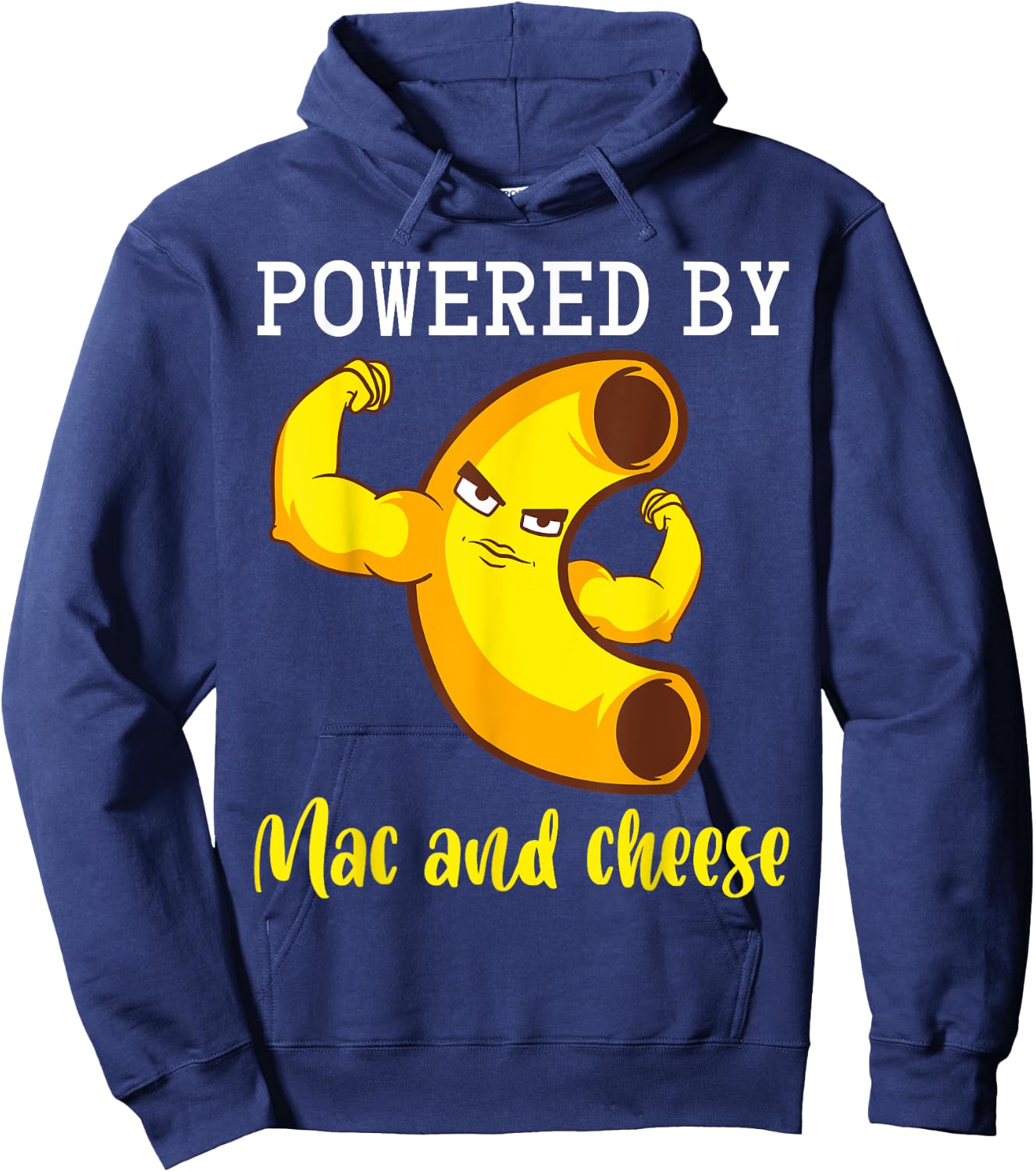 Powered By Mac N' Cheese Menu Restaurant Macaroni Pasta Mac Hoodie - Hoodie | Navy