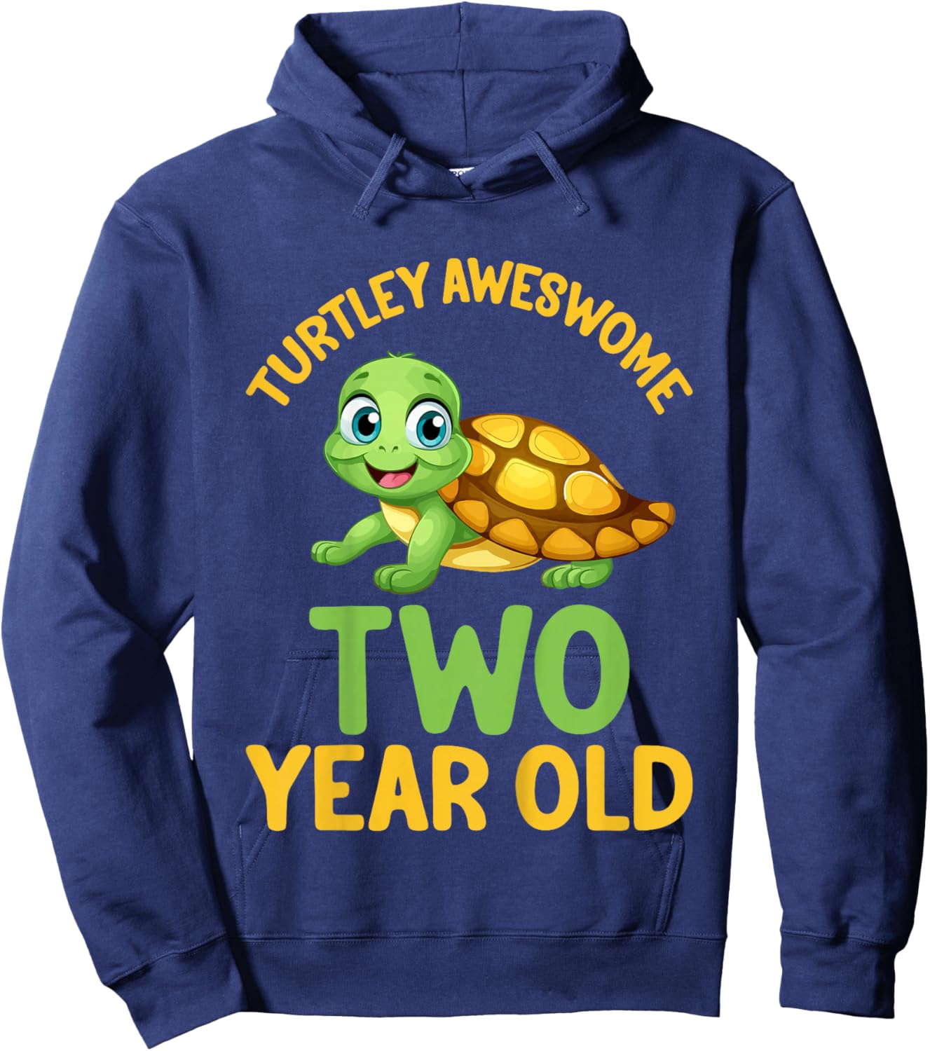 Kids Turtley Awesome Two Year Old Cute Turtle 2nd Birthday Hoodie - Hoodie | Navy
