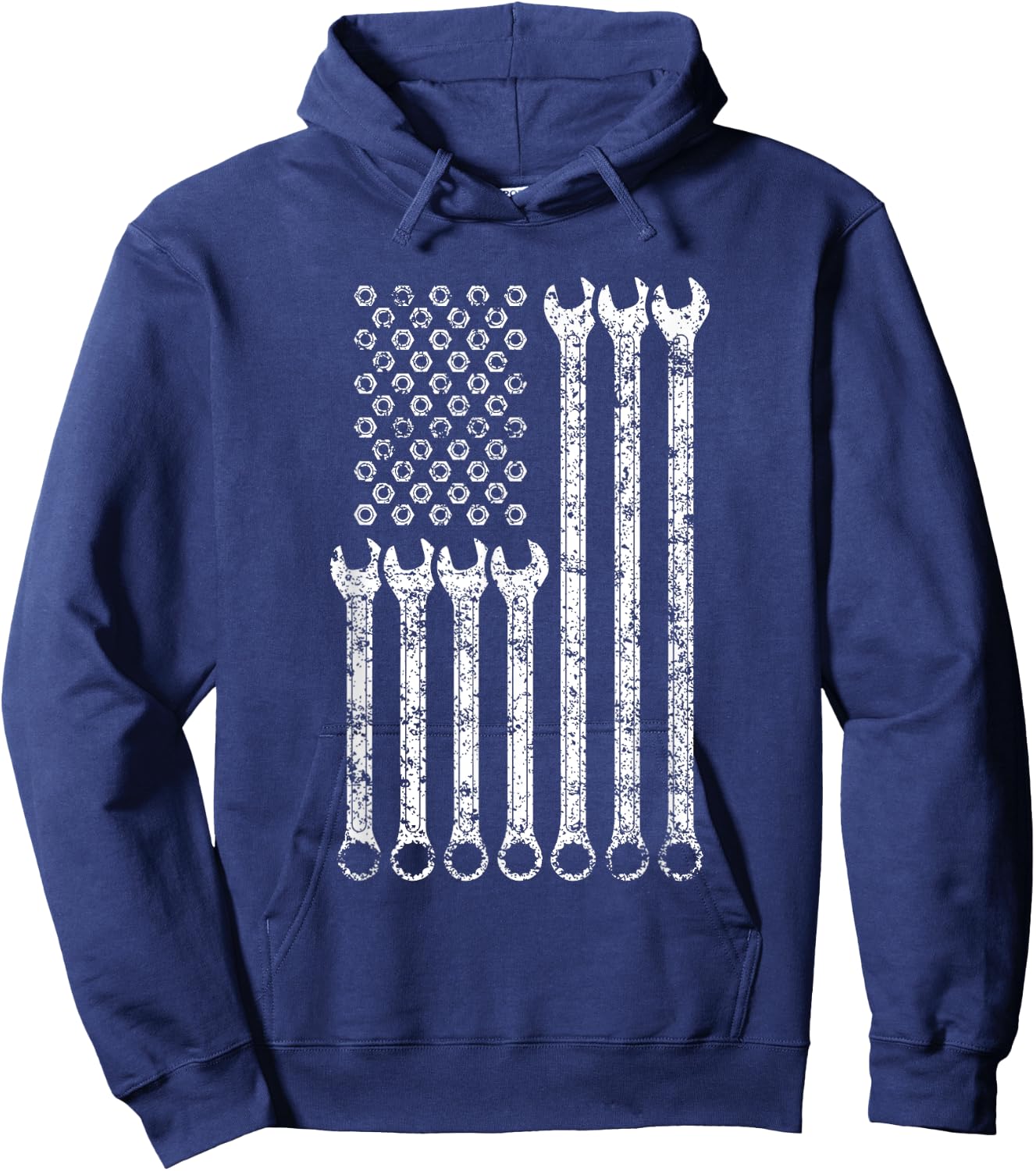 Flag USA Mechanic Wrenches Men Tools America Hoodie - Hoodie | Navy