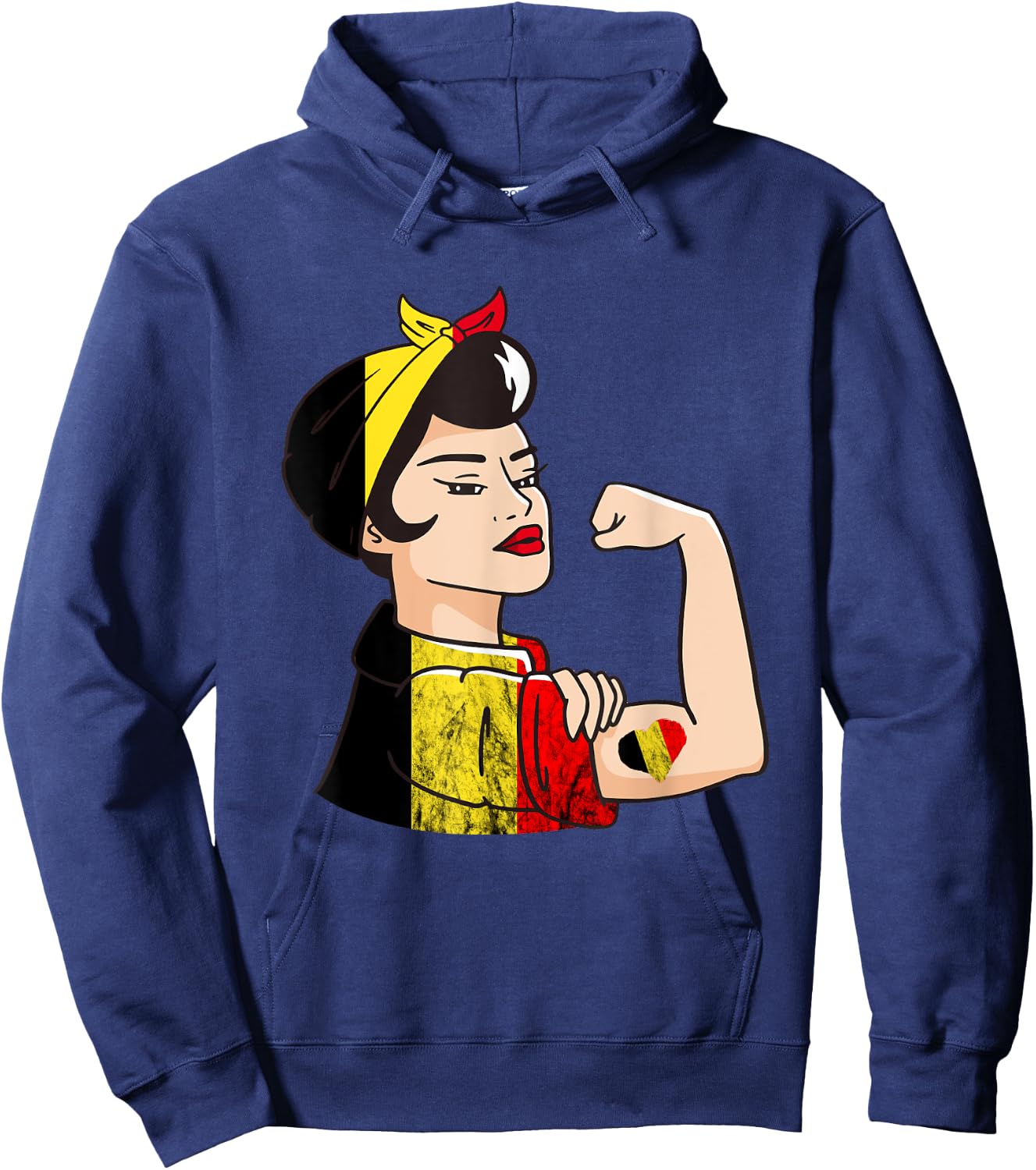 Belgian Woman Belgium Flag Belgian Roots Belgique Belgium Hoodie - Hoodie | Navy