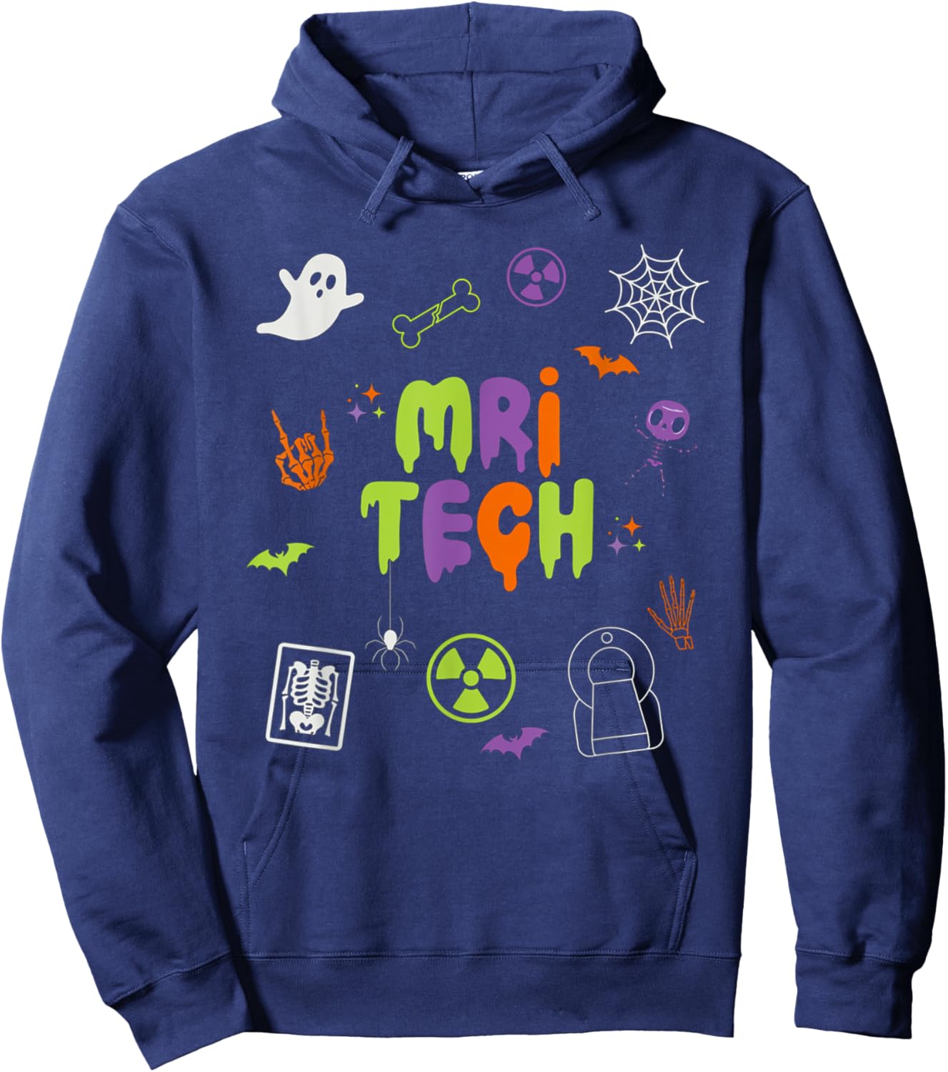 Rad Tech Halloween MRI Tech Spooky Radiology Technologist Hoodie - Hoodie | Navy