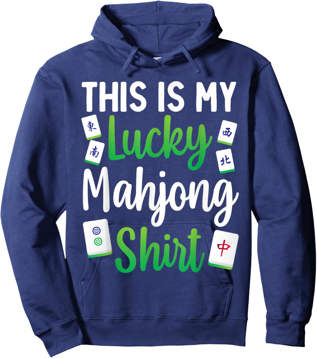 Cool Mahjong Design Women Tile Game Mahjong Player Hoodie - Hoodie | Navy