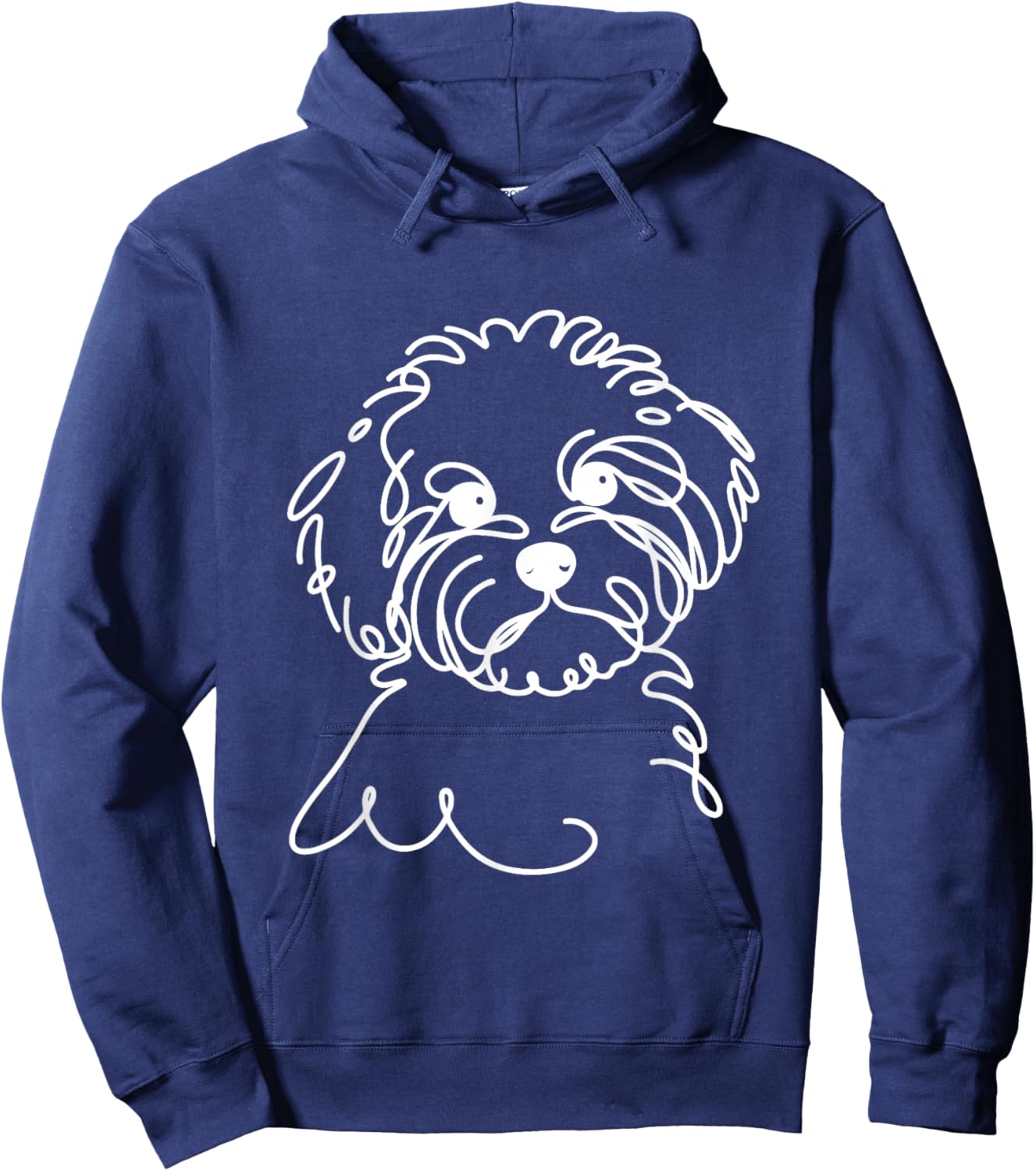 Line Art Dad Mom Dog - Maltipoo Women Hoodie - Hoodie | Navy