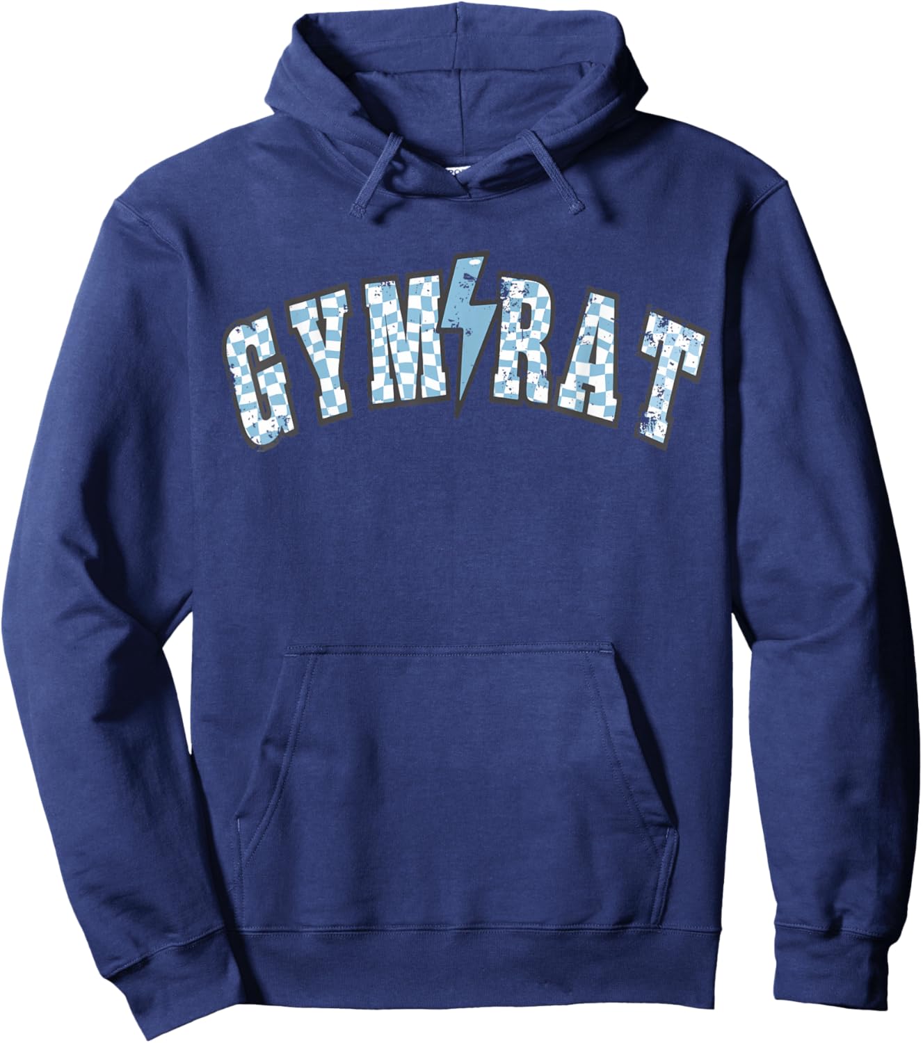 Gym Rat Muscle Mommy Trendy Checkerboard Weight Lifting Hoodie - Hoodie | Navy