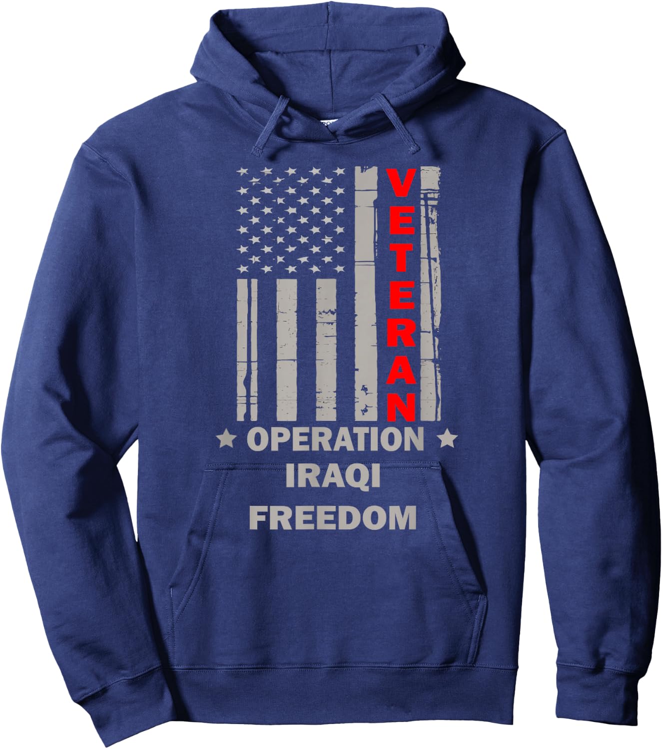 Meach's Military Memorabilia Men's Veteran , Black, Small Hoodie - Hoodie | Navy