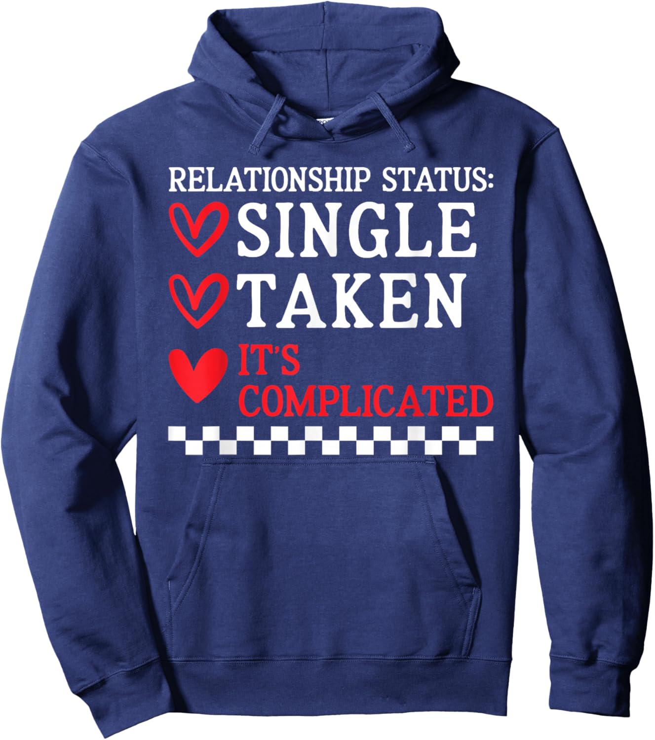 Single Taken It's Complicated Anti Valentines Day Women Hoodie - Hoodie | Navy