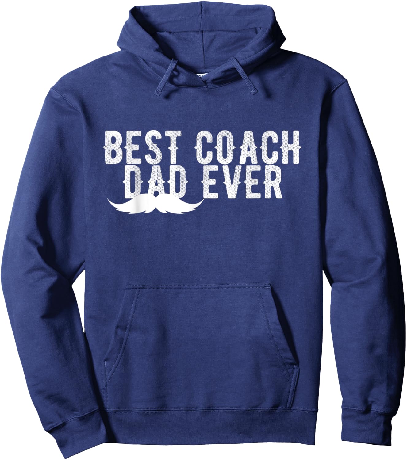 Best Coach Dad Ever Mustache Vintage Hoodie - Hoodie | Navy