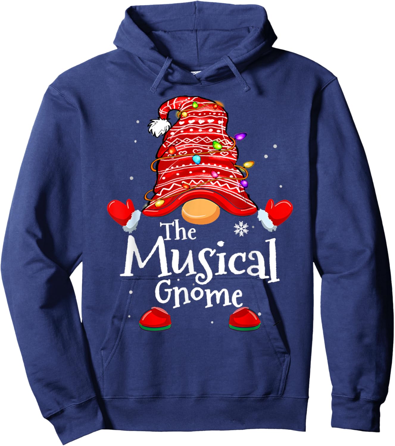 Musical Gnome - Xmas Family Matching Funny Christmas Gnomes Hoodie - Hoodie | Navy