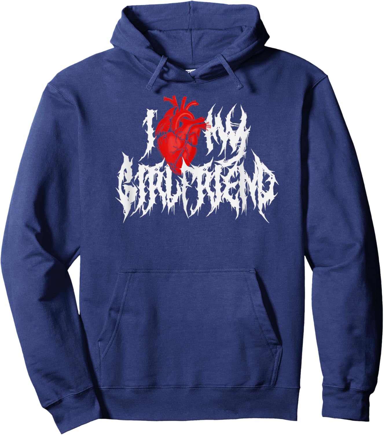 I Anatomical Heart My Girlfriend. Death Metal Alternative Hoodie - Hoodie | Navy