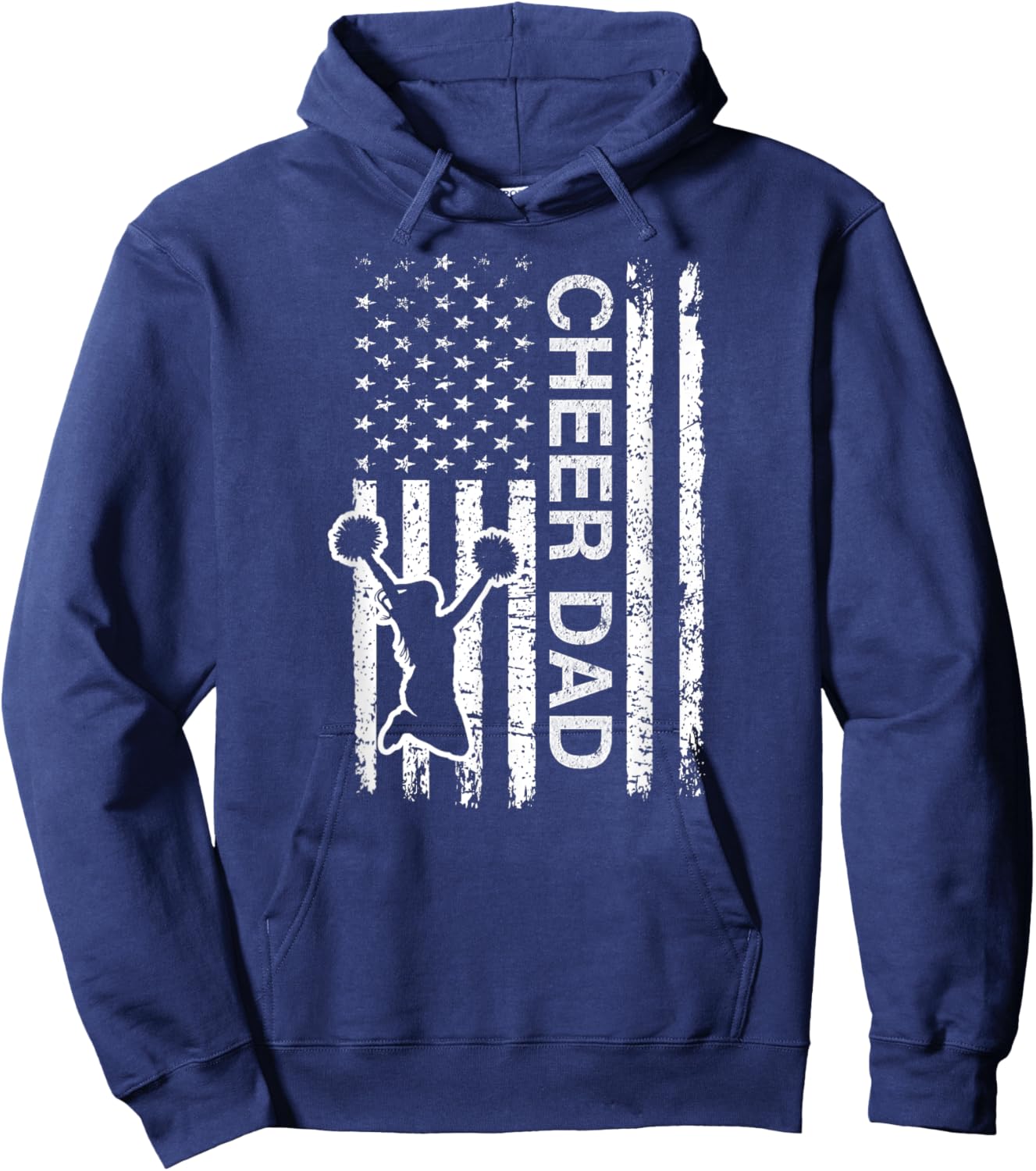 Cheer Dad Flag Royal Blue Cheerleading Hoodie - Hoodie | Navy