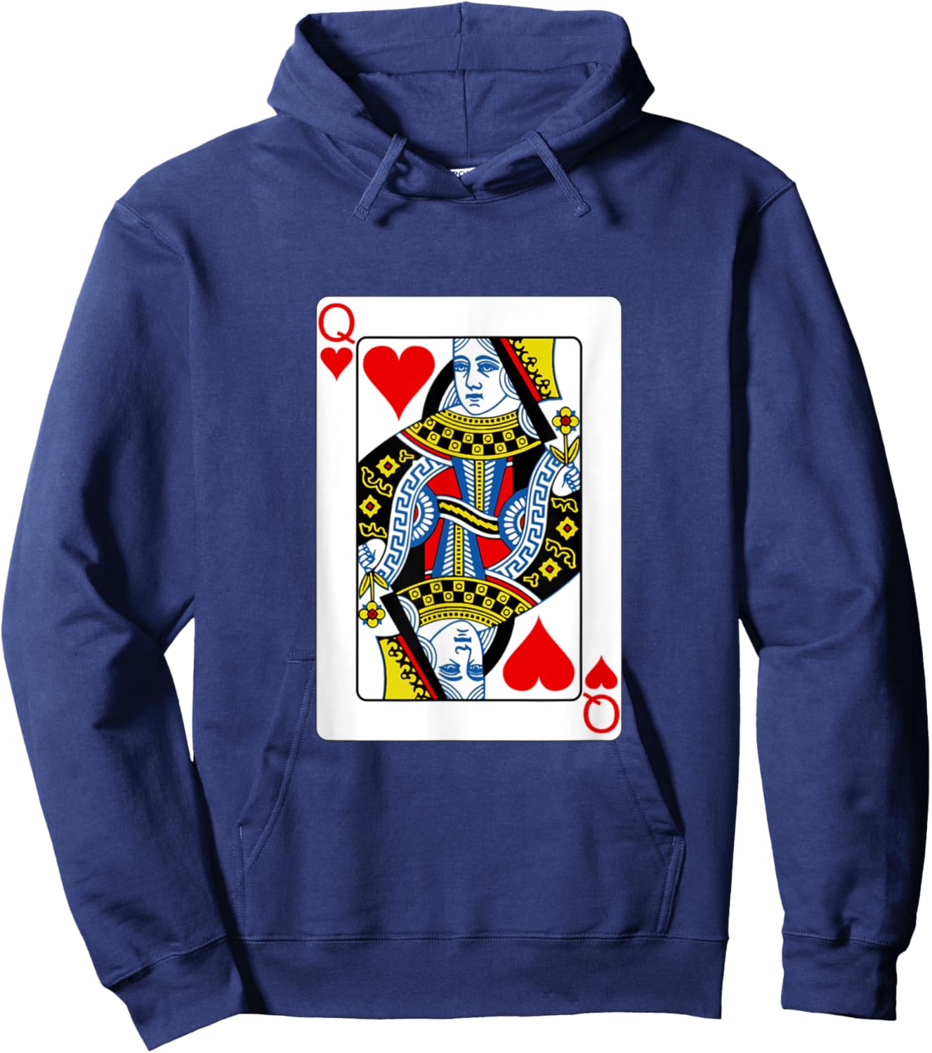 funny halloween shirt 2025 Queen Playing Card Costume fun Hoodie - Hoodie | Navy