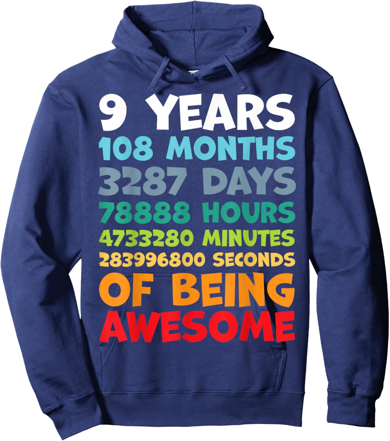 9 Year Old Bday Decorations Son Boy 9yr 9th Birthday Hoodie - Hoodie | Navy