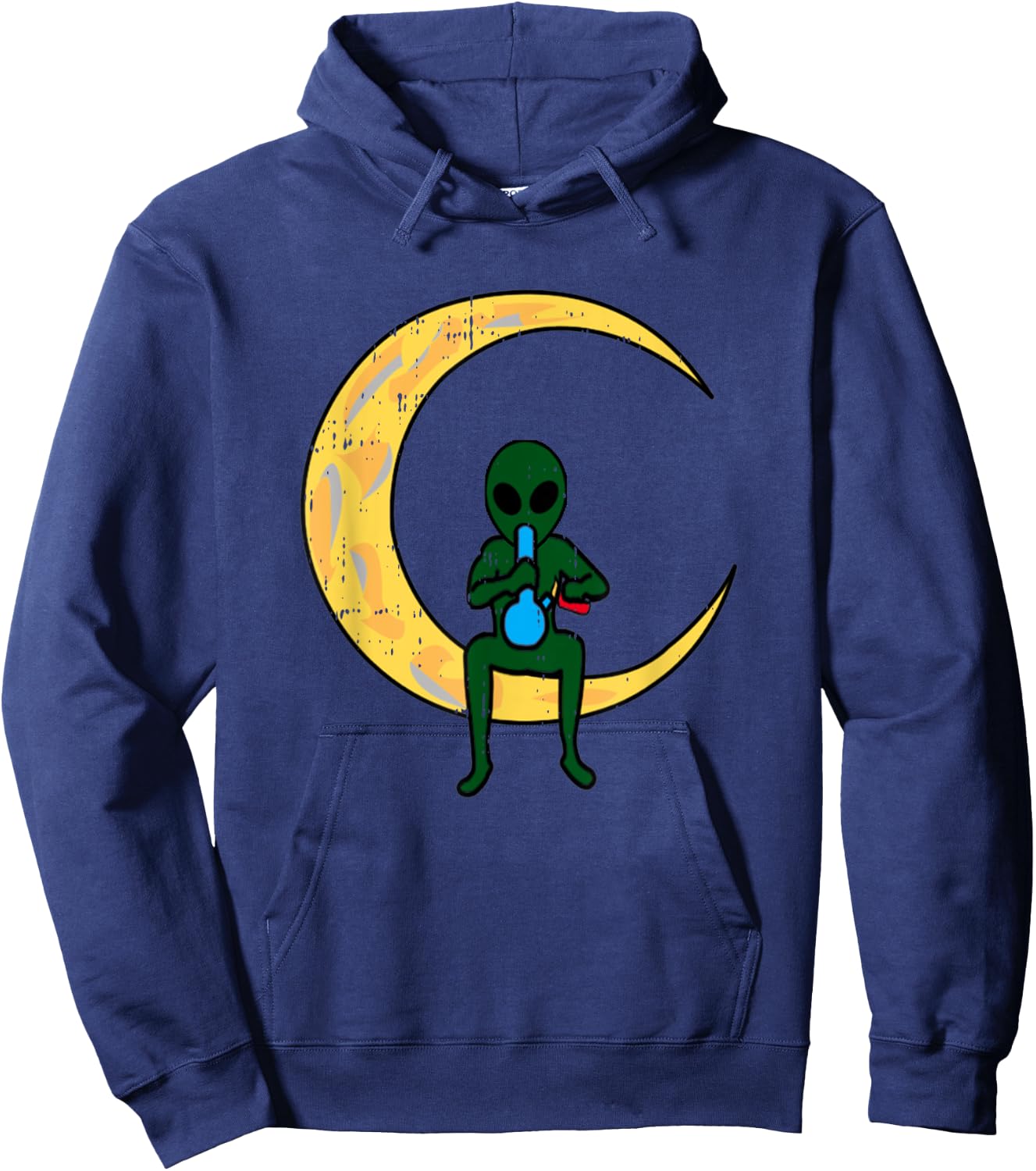 Area-51 Alien Smoking Lazy Weed CBD Cannabis Halloween Gift Hoodie - Hoodie | Navy
