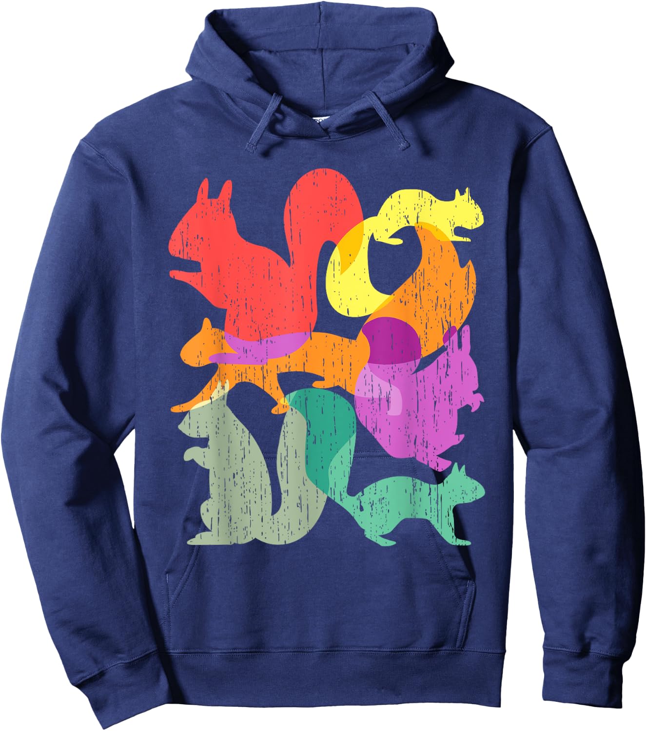 Vintage Squirrels Funny Forest Animal Rodent Lovers Outfit Hoodie - Hoodie | Navy