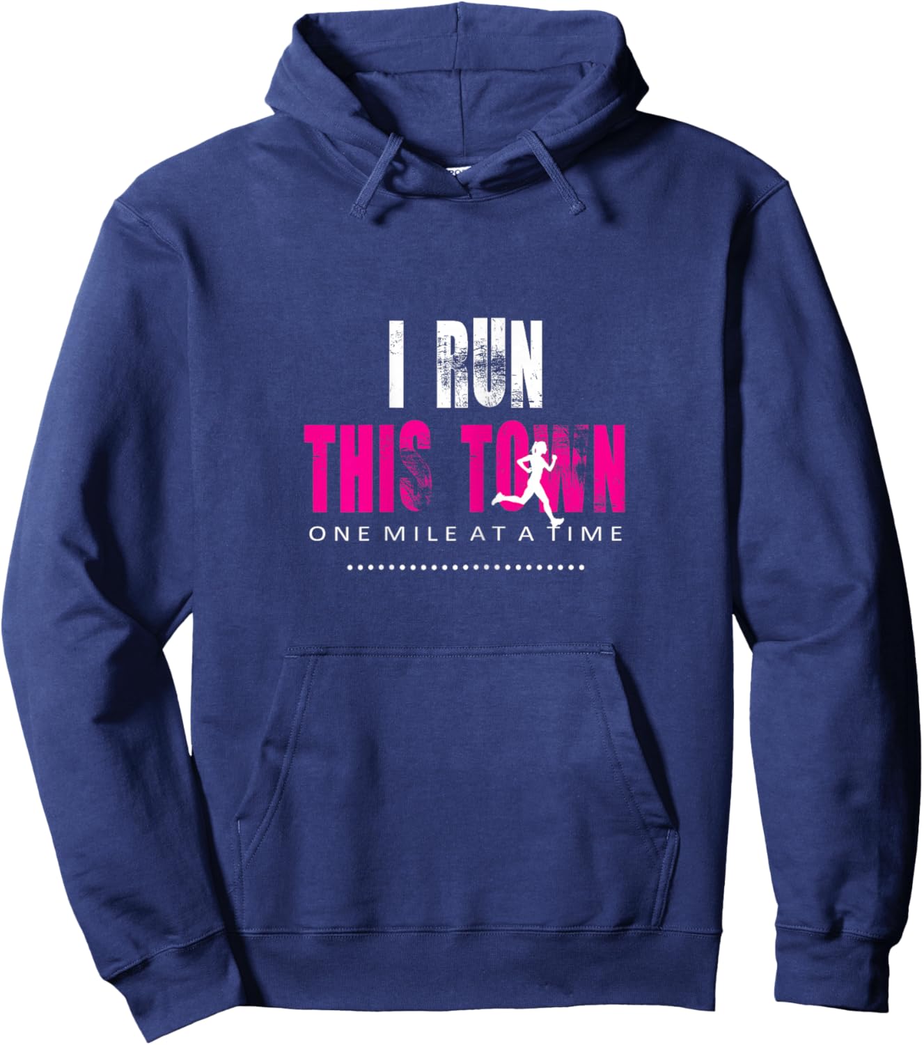 Women's Running Workout Tanks - I Run This Town Hoodie - Hoodie | Navy