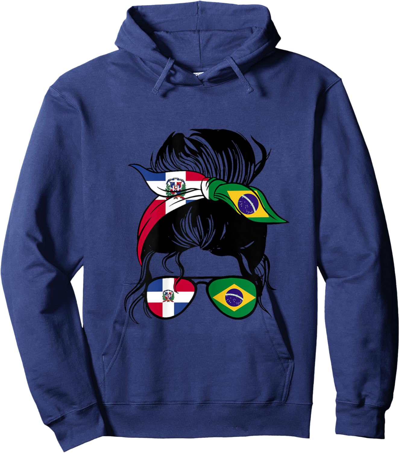 Half Dominican half Brazilian Mix Dominican and Brazil Roots Hoodie - Hoodie | Navy