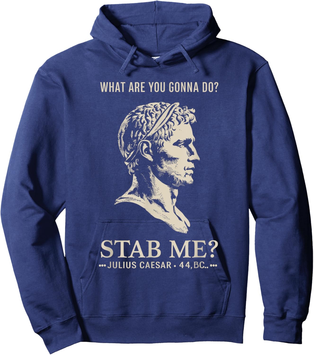 Julius Caesar Stab Me Historical Humor, Roman Empire Meme Hoodie - Hoodie | Navy