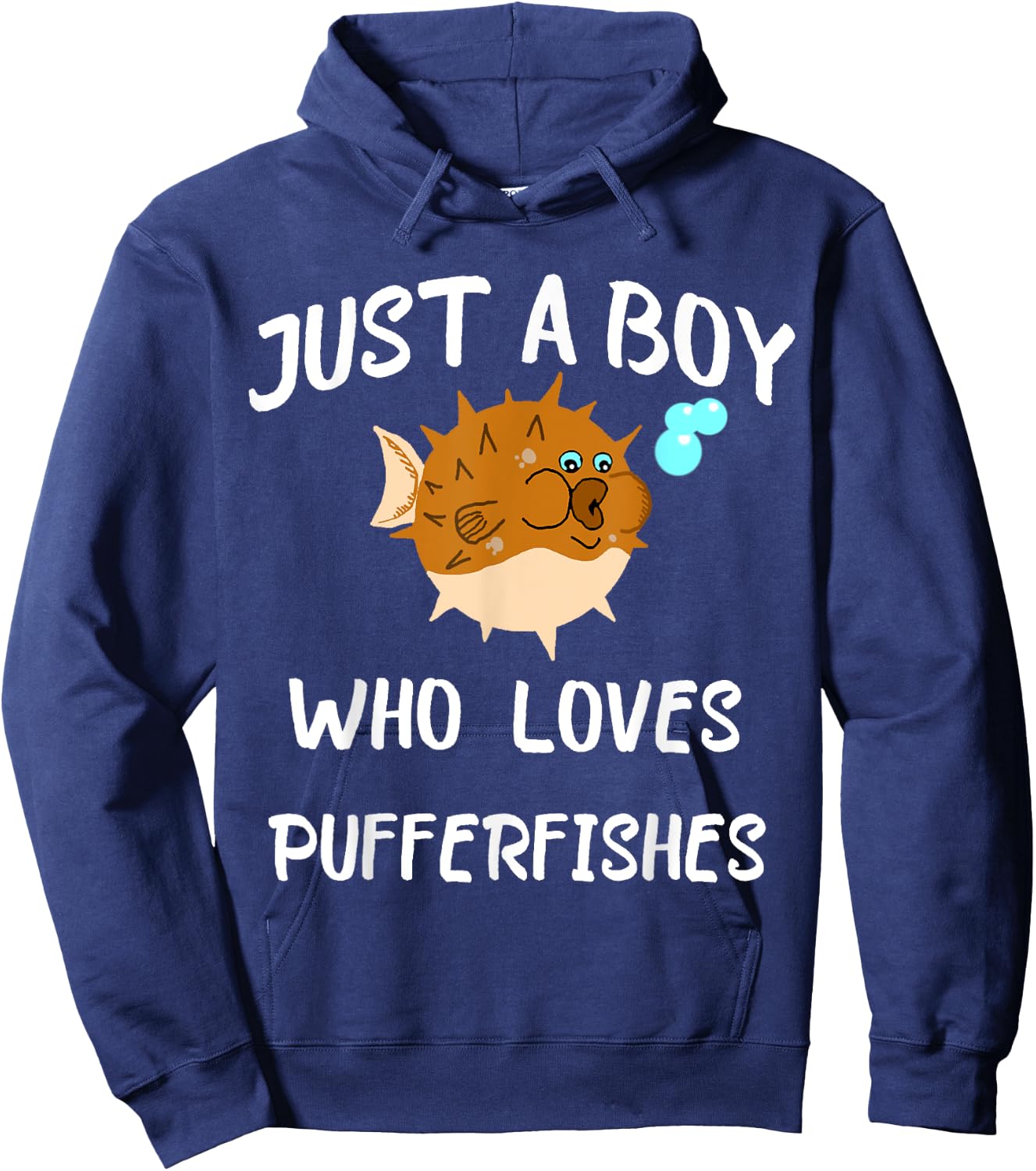 Just A Boy Who Loves Pufferfishes Puffer Fish Blowfish Shirt Hoodie - Hoodie | Navy