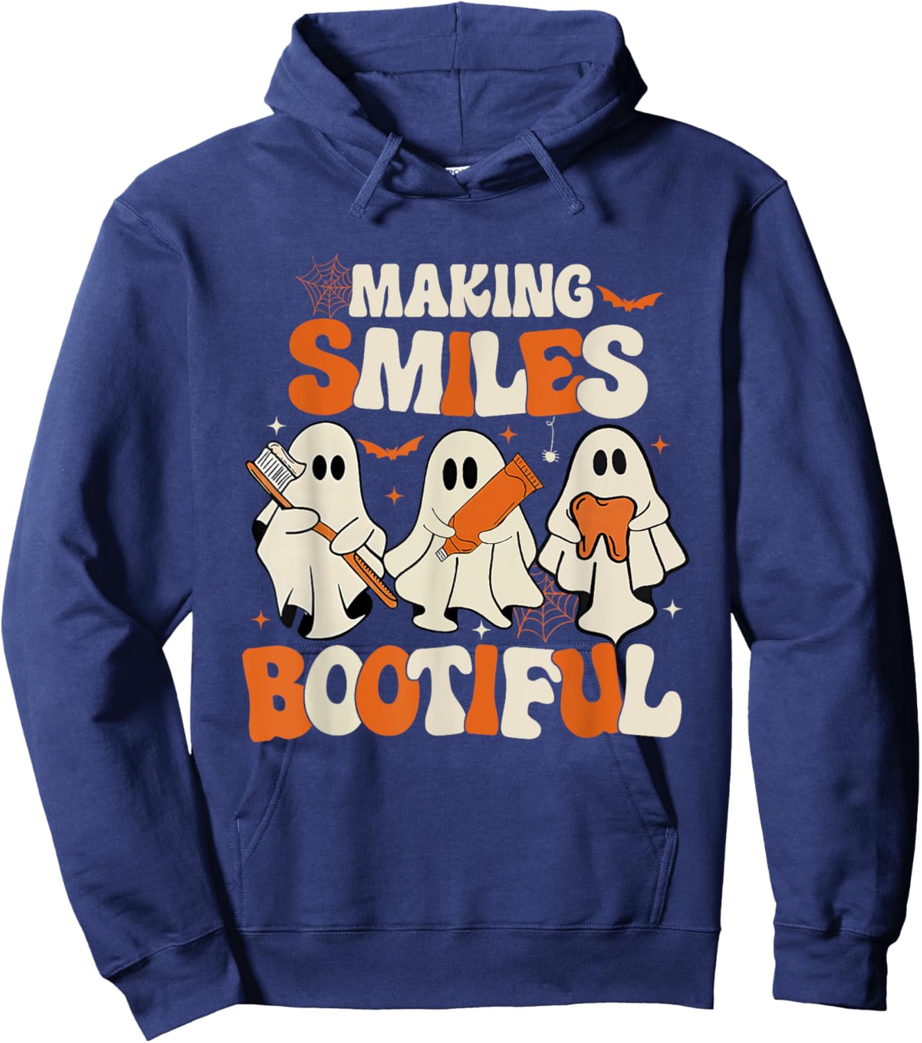 Funny Ghost Dentist Halloween Making Smiles Bootiful Hoodie - Hoodie | Navy
