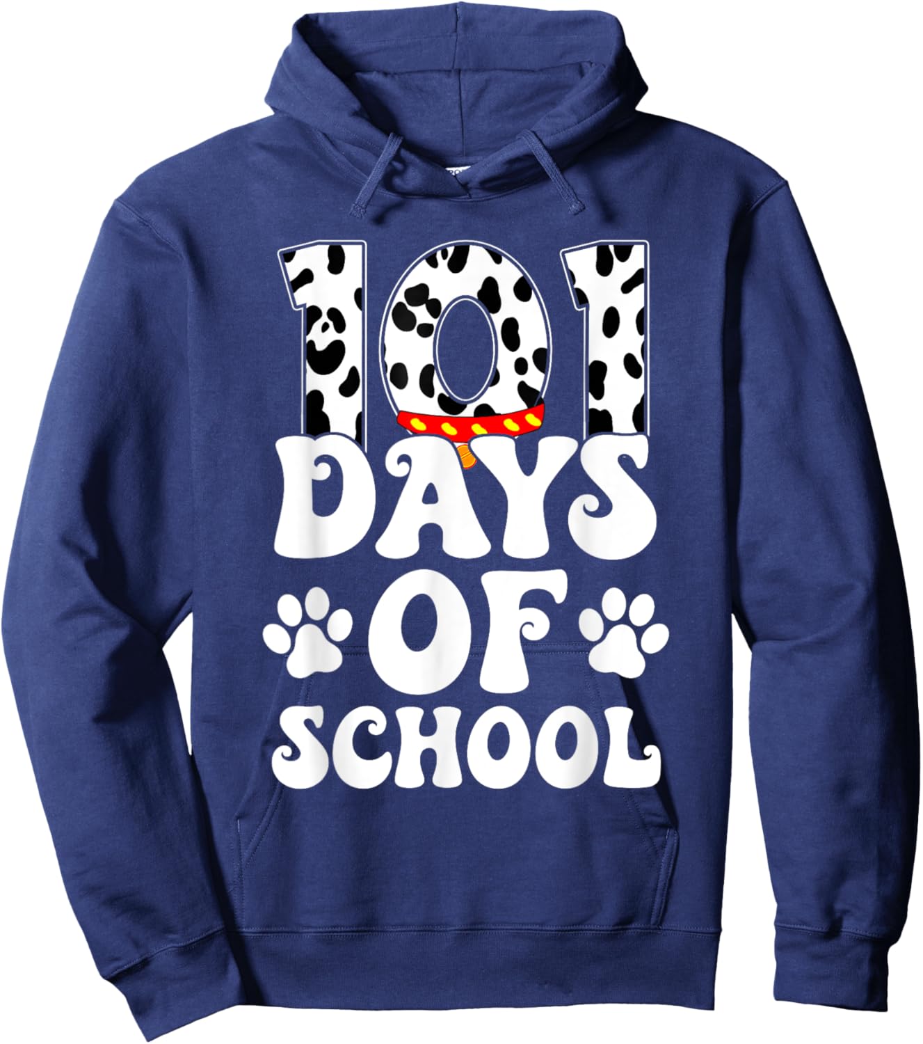 Happy 101 Days School Cute Dog Lover 100 Days Student Kids Hoodie - Hoodie | Navy