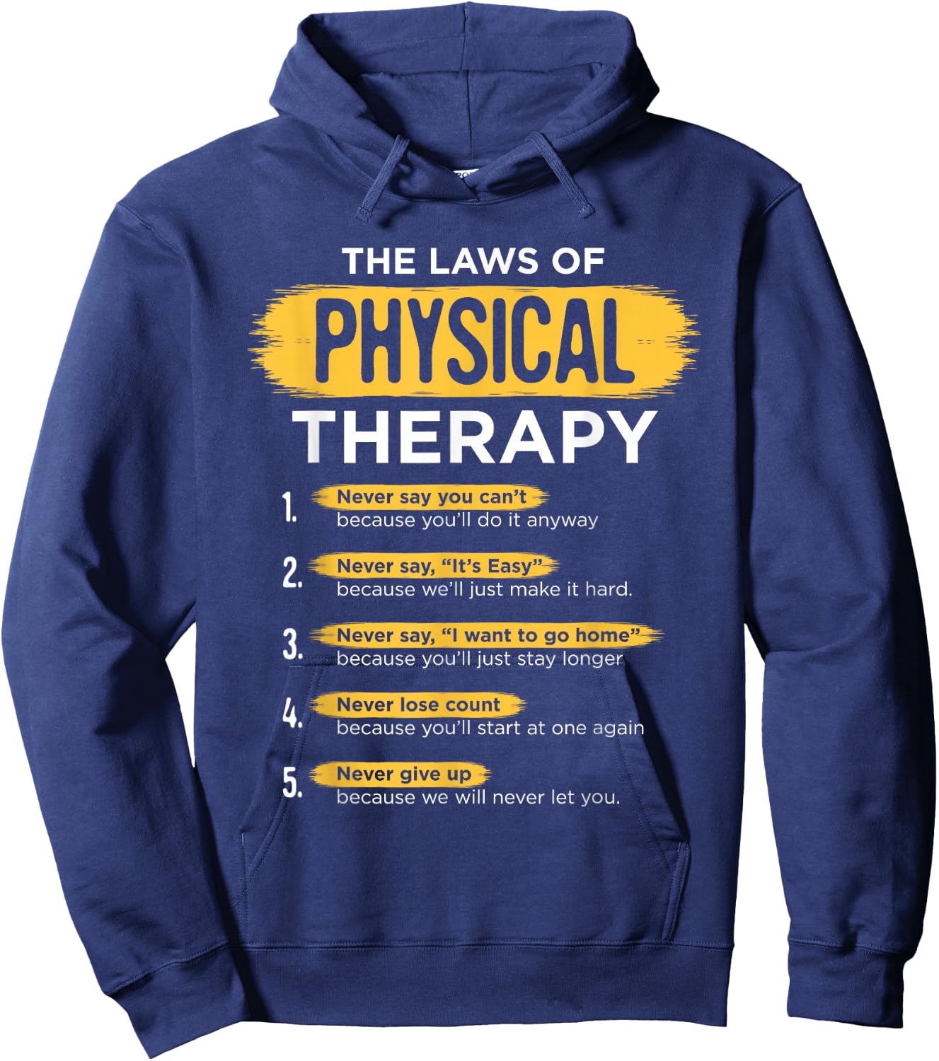 Funny PT Physical Therapy Gift Therapist Month Hoodie - Hoodie | Navy