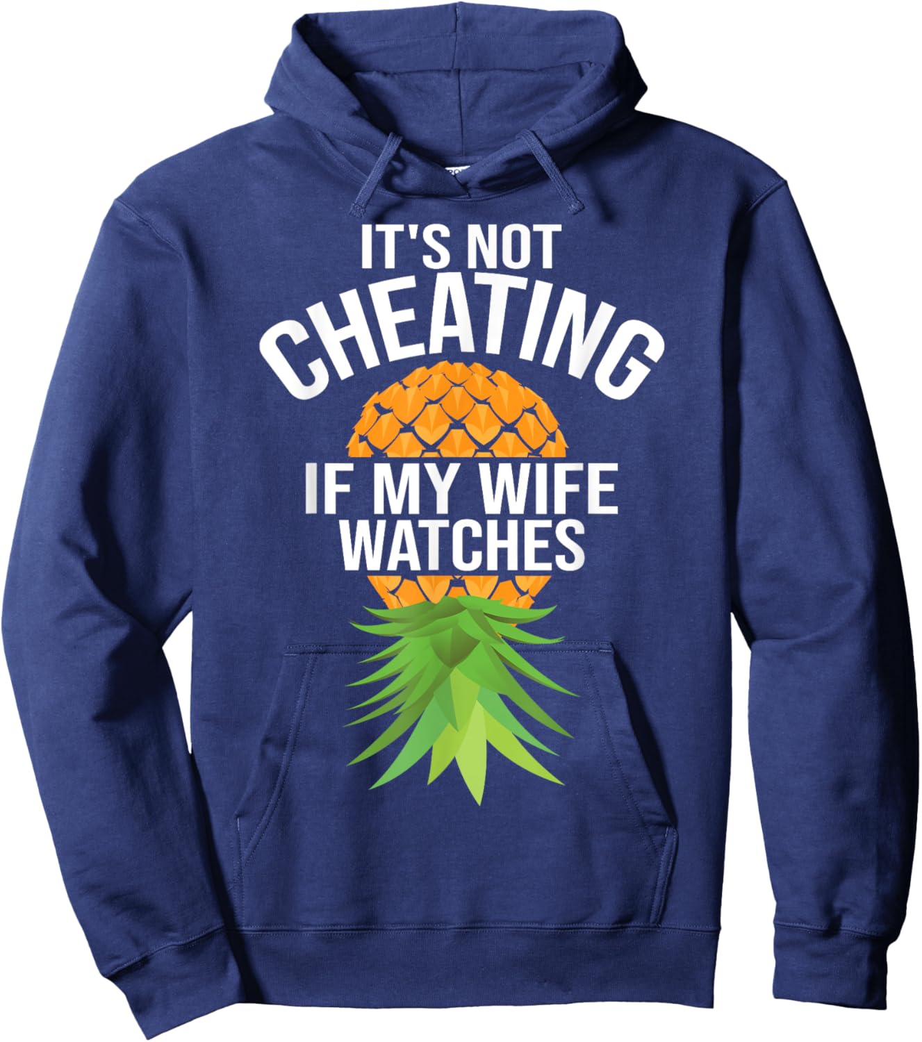 Funny It's Not Cheating If My Wife Watches Gift Men Husbands Hoodie - Hoodie | Navy