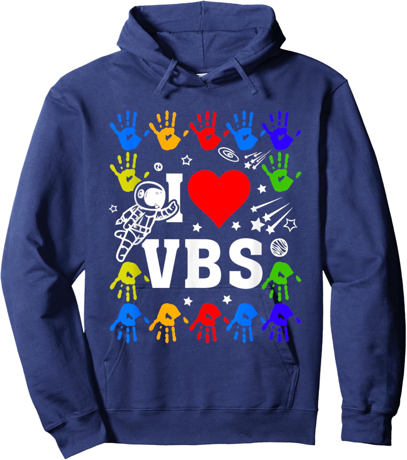 I Love VBS Summer Vacation Bible School Christian Teacher Men Women Kids Hoodie - Hoodie | Navy
