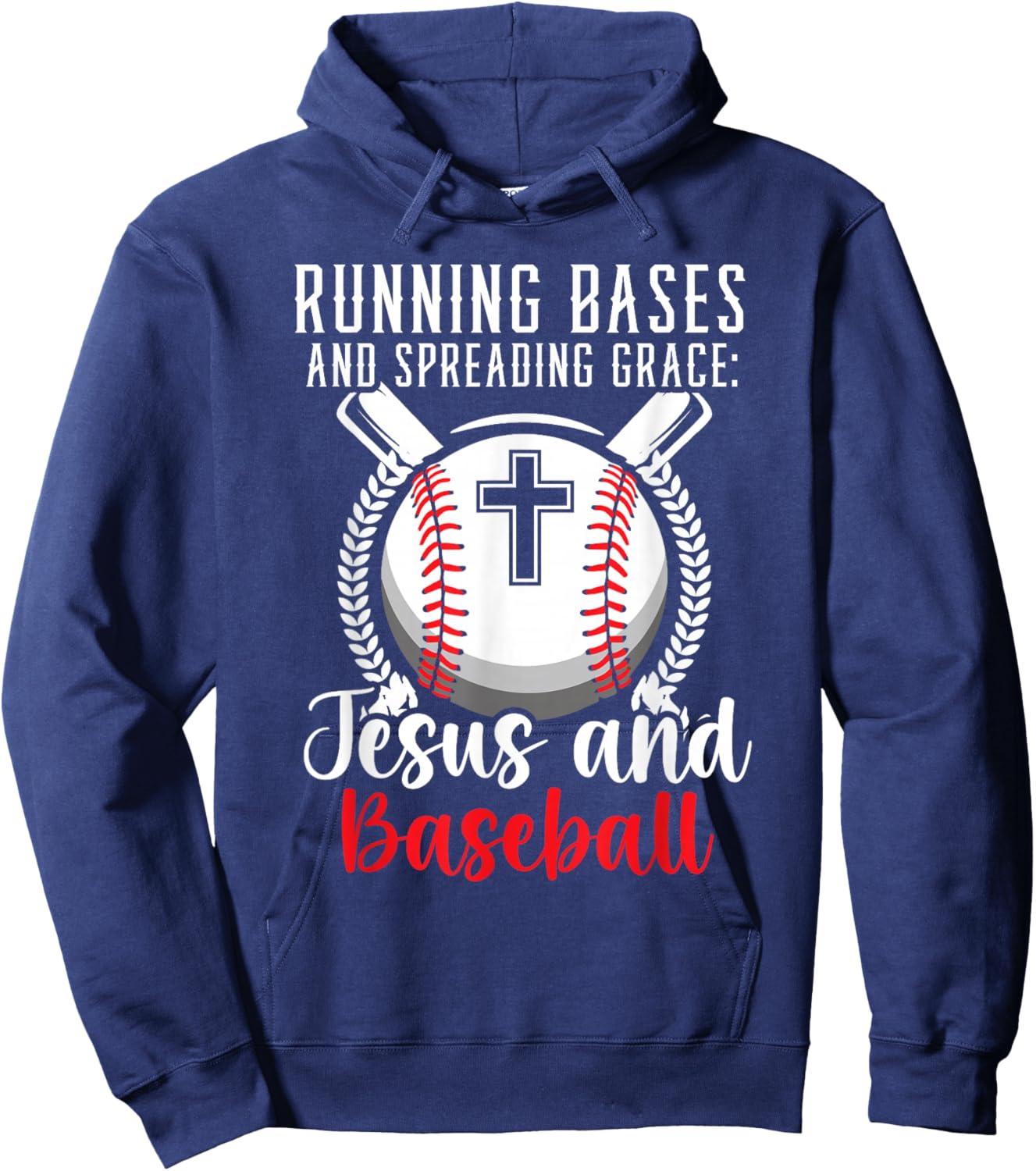 Baseball And Jesus Christian Baseball Player Religious Hoodie - Hoodie | Navy