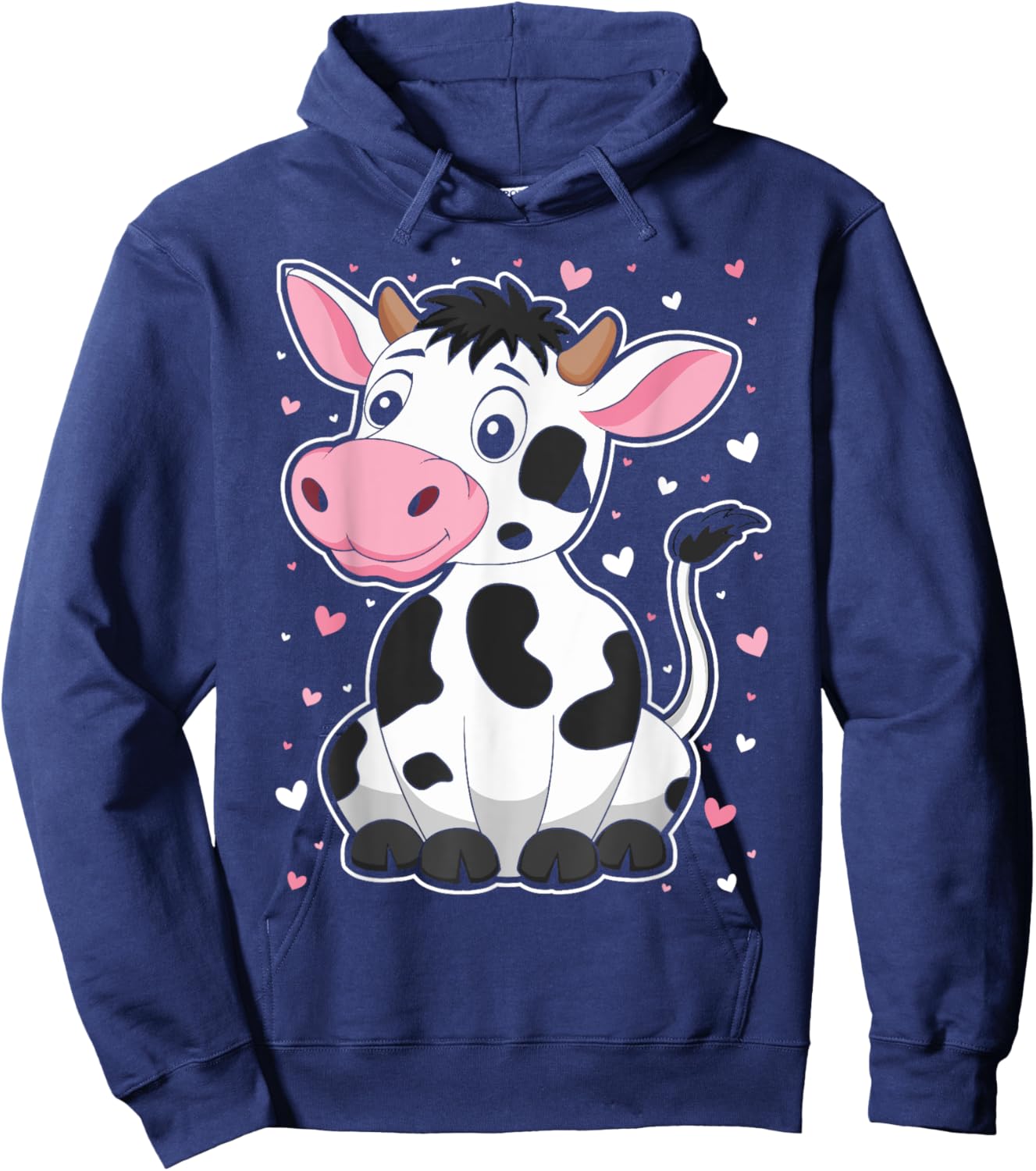 Cute Cow Print Kawaii Cow Lover Women Girls Kids Toddlers Hoodie - Hoodie | Navy