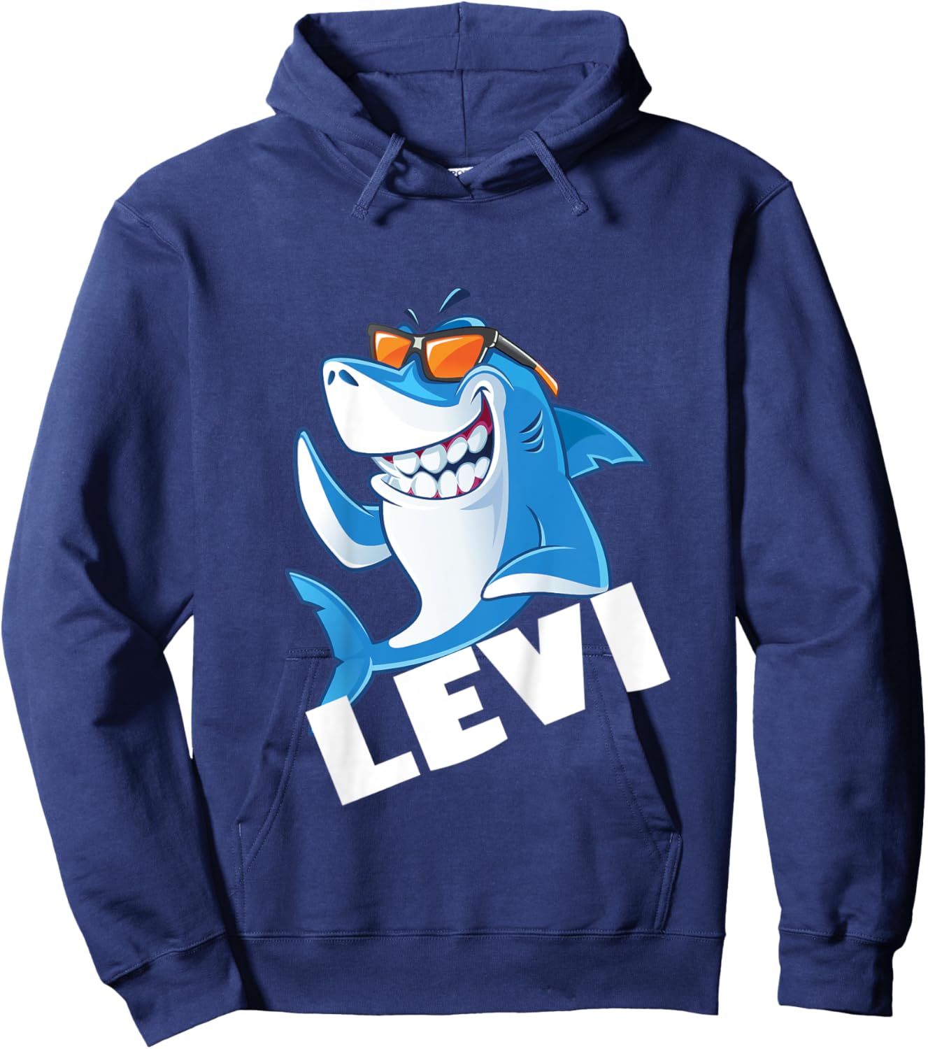 Kids Shark Name Levi Gift Boys Hoodie - Hoodie | Navy