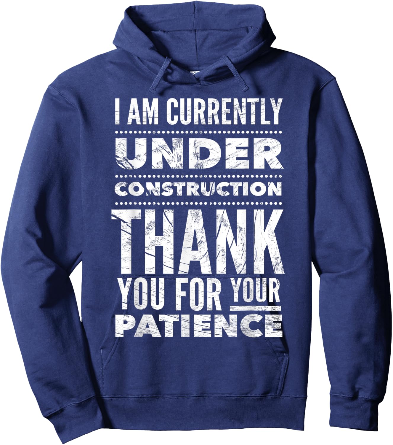 Funny Hospital Get Well Soon Gifts Under Construction Post Surgery - Black, -Adults, Short Sleeve, Medium, US Size 15, 21 Inches Sleeve Length Hoodie - Hoodie | Navy