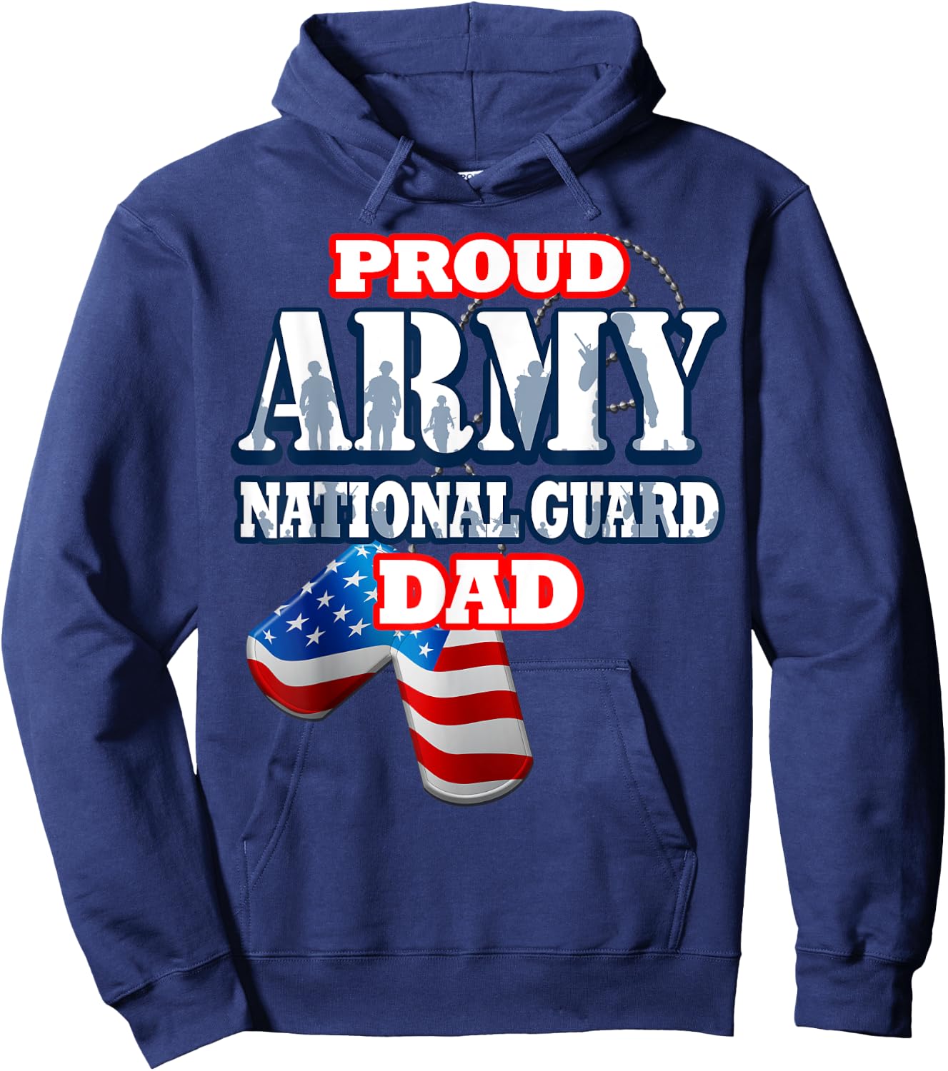 USA Proud Army National Guard Dad Fathers Day Shirt Hoodie - Hoodie | Navy