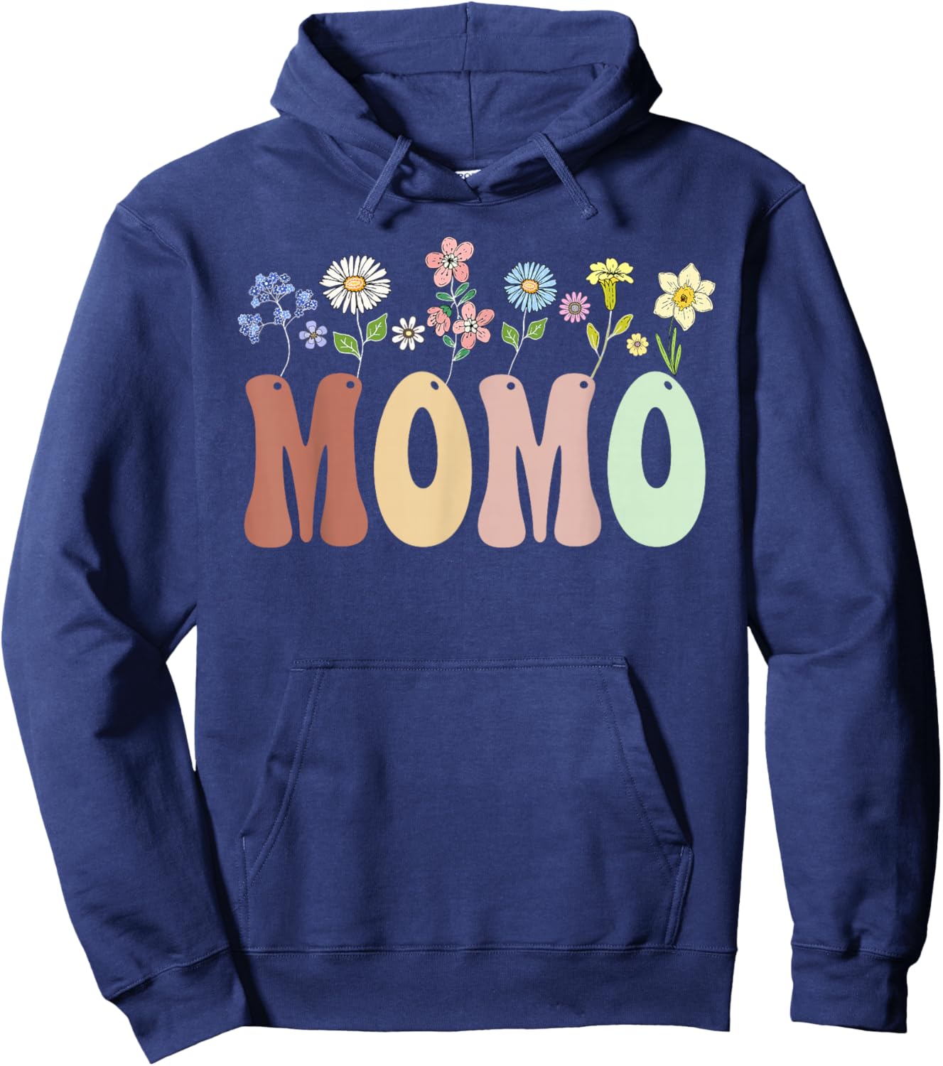 Momo Gifts Women Wildflower Floral Design Momo Hoodie - Hoodie | Navy