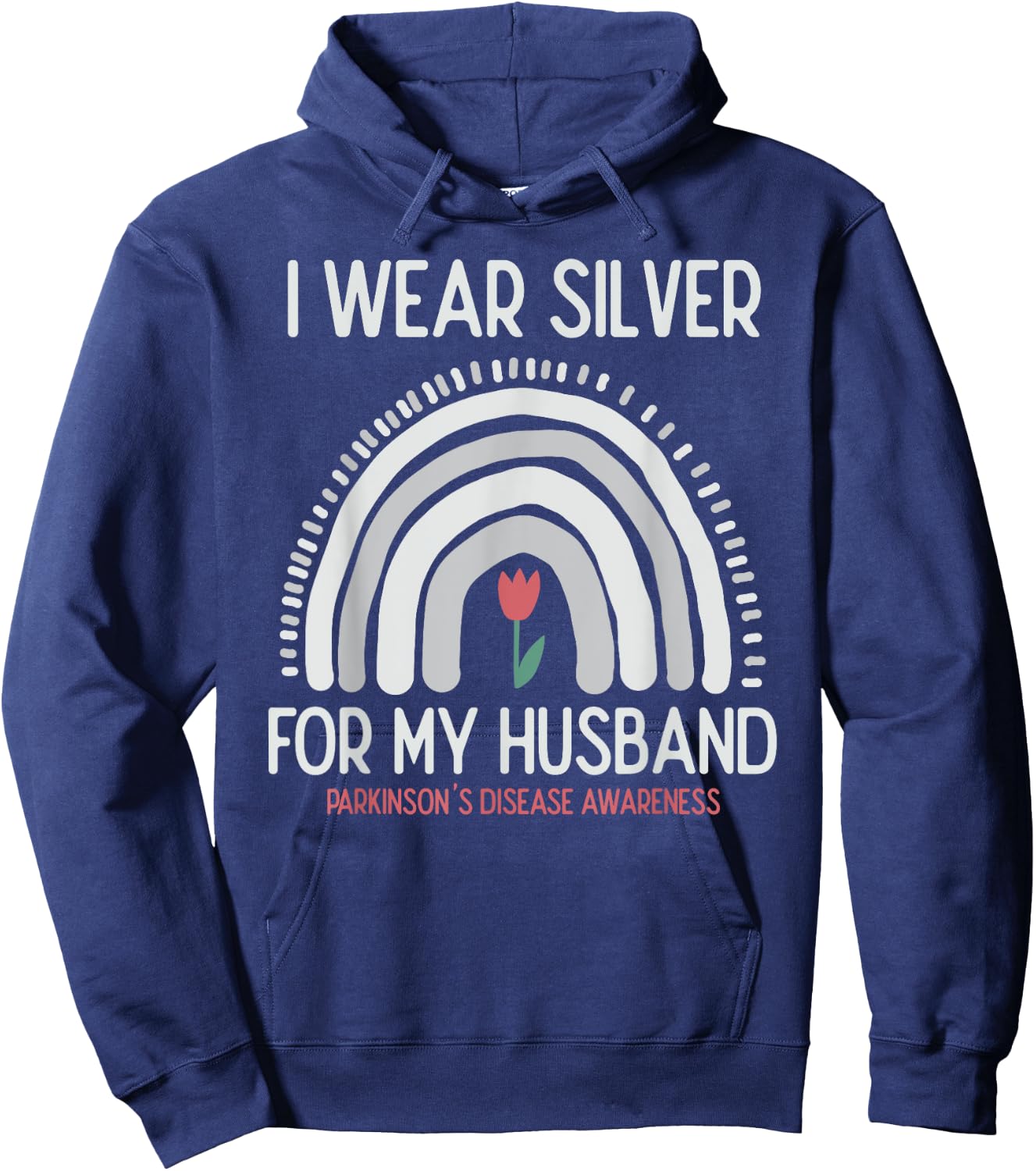Parkinsons Disease Awareness I Wear Gray For My Husband Hoodie - Hoodie | Navy