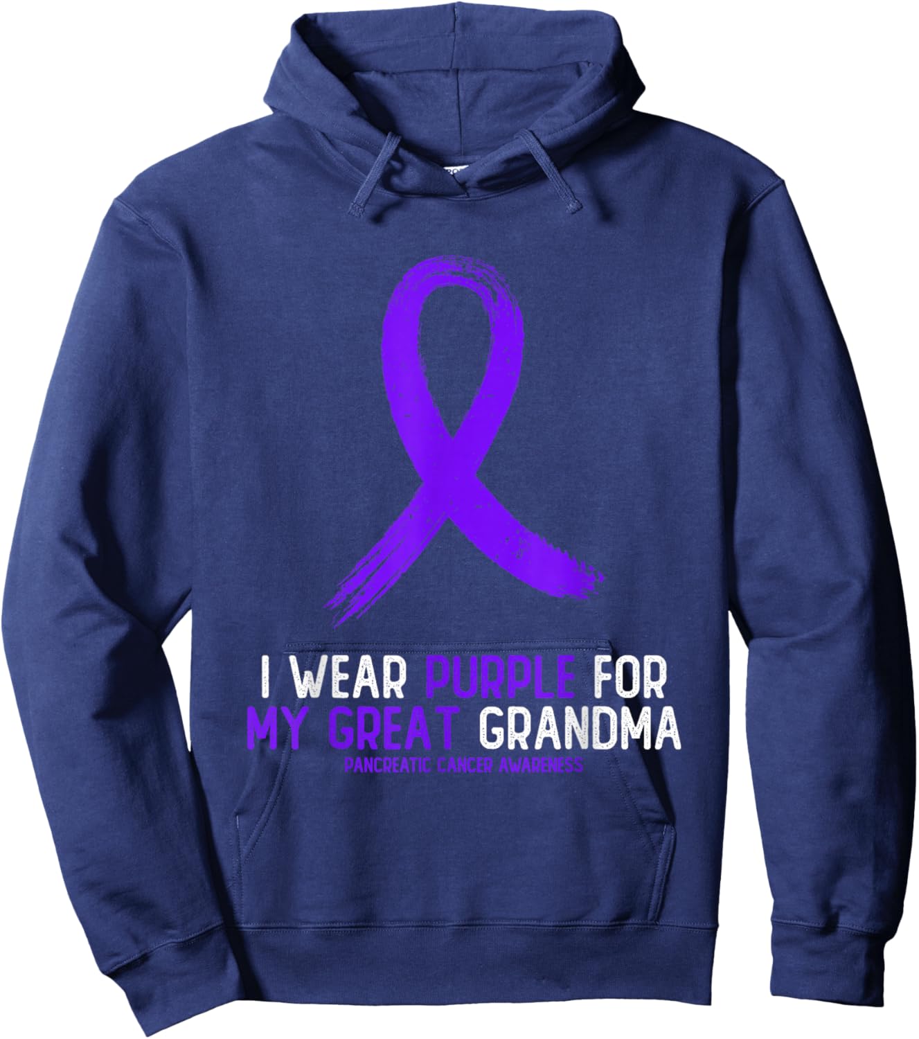 I Wear Purple For My Great Grandma Pancreatic Cancer Hoodie - Hoodie | Navy