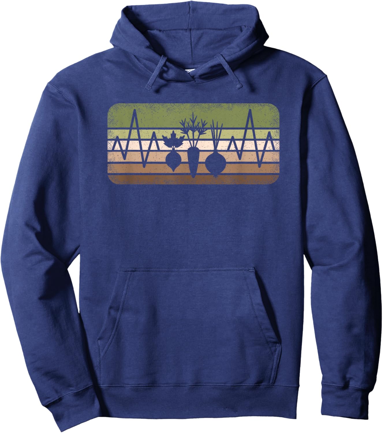 Funny Gardener Heartbeat Retro Graden Gardening Men Hoodie - Hoodie | Navy
