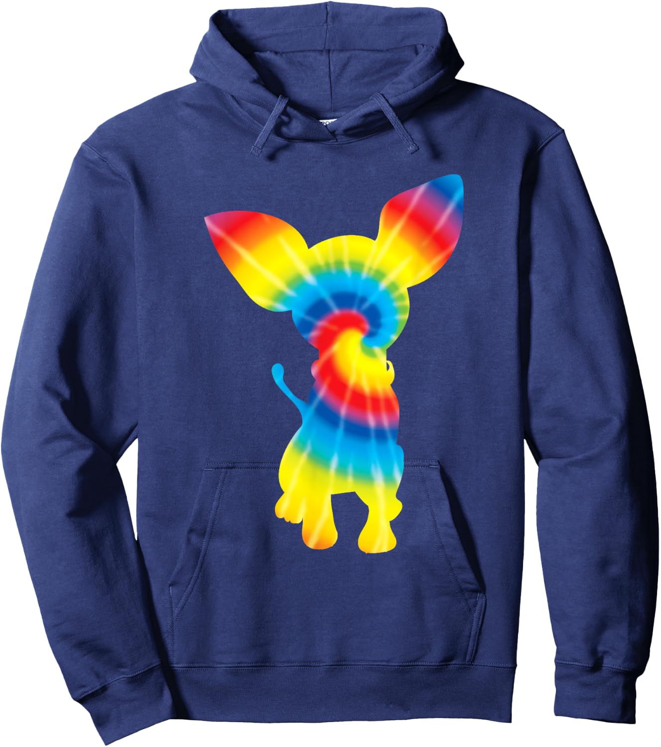 Tie Dye Chihuahua Rainbow Print Dog Pup Hippie Peace Gift Women Girls Kids Hoodie - Hoodie | Navy