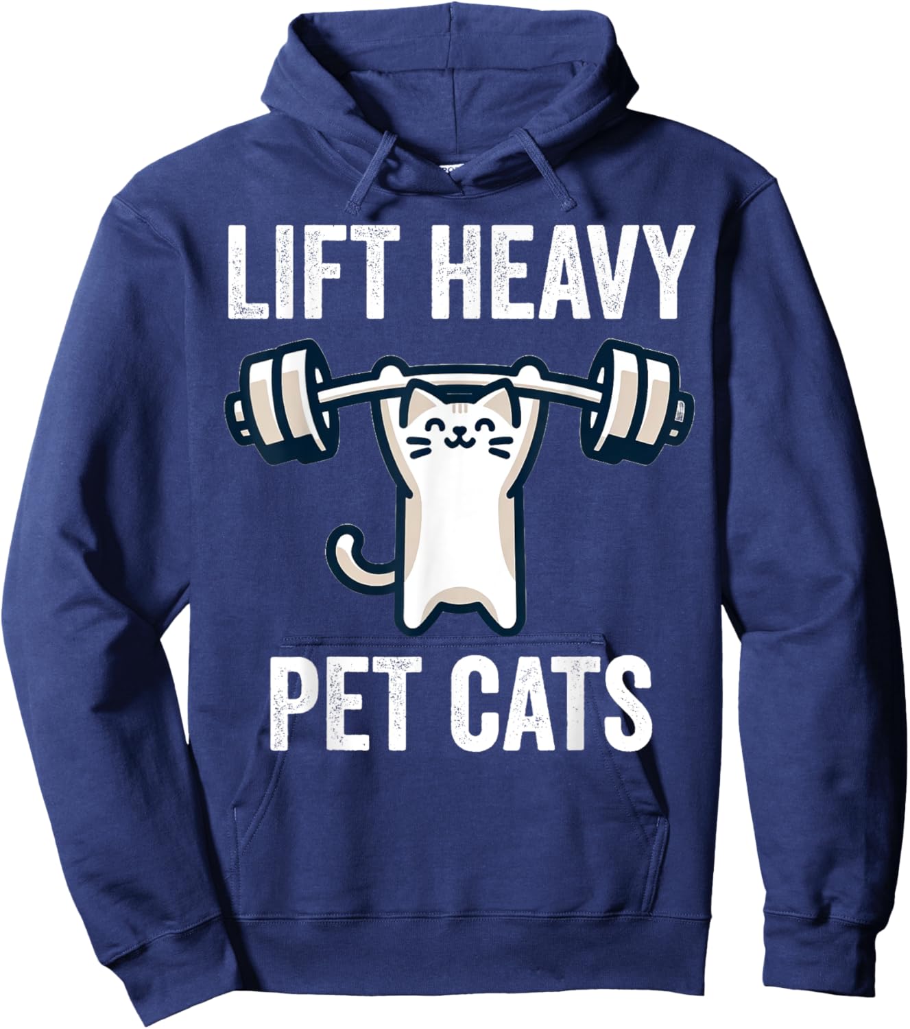 Lift Heavy Pet Cats Funny Gym Workout Weight Lifter Hoodie - Hoodie | Navy