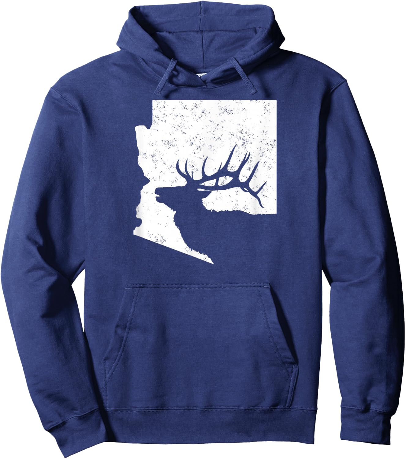 Arizona Elk Hunting Design - Bull Elk AZ State Shape Hoodie - Hoodie | Navy