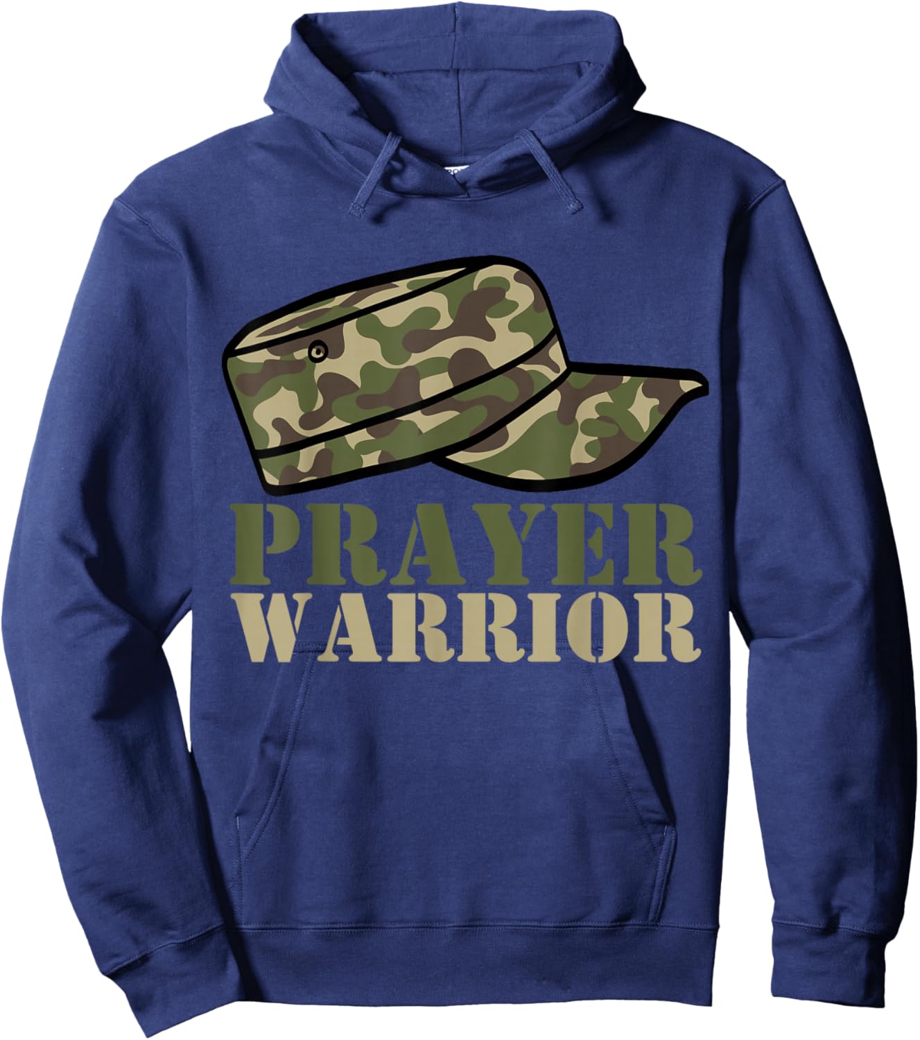 Prayer Warrior Camo God Jesus Christian Camouflage Hunting Hoodie - Hoodie | Navy