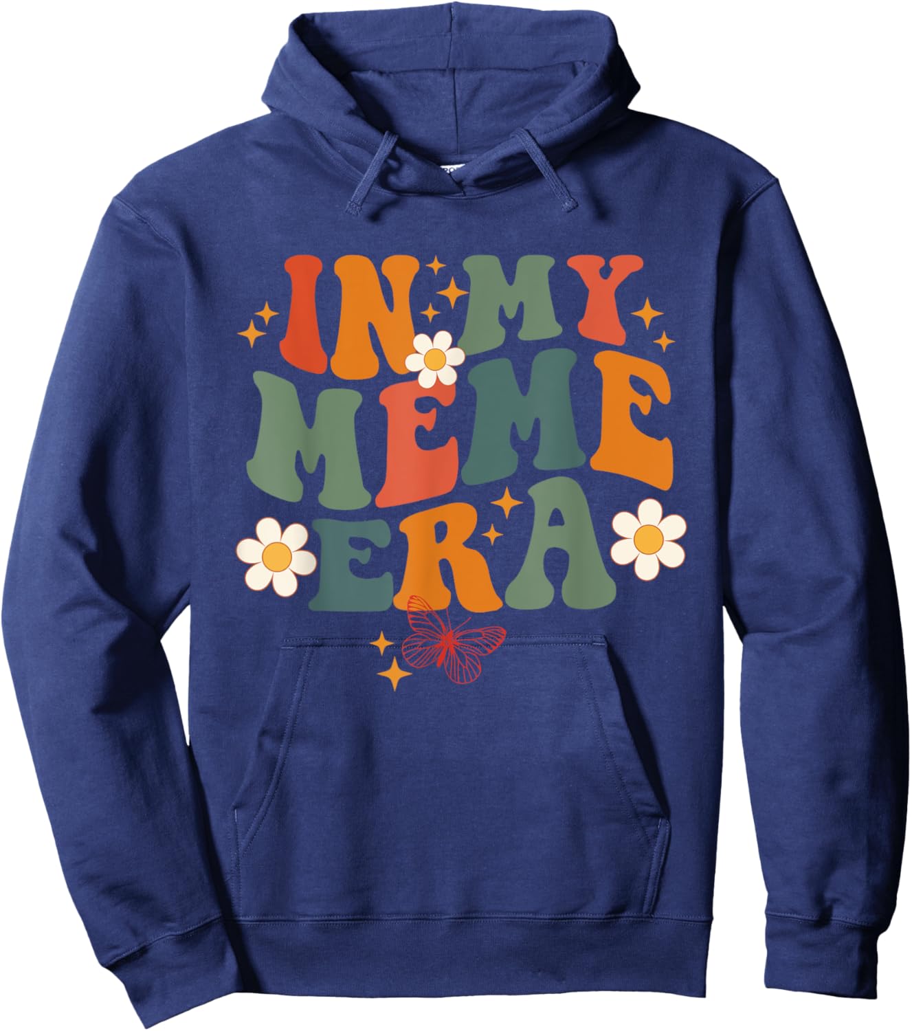 In My Meme Era Retro Groovy Family For Grandma Mother's Day Hoodie - Hoodie | Navy