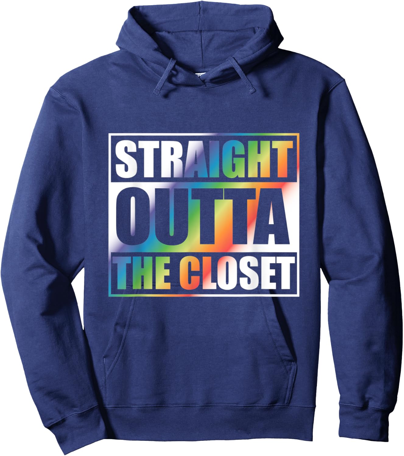 Straight Outta the Closet with Rainbow Shirt for Coming Out Hoodie - Hoodie | Navy