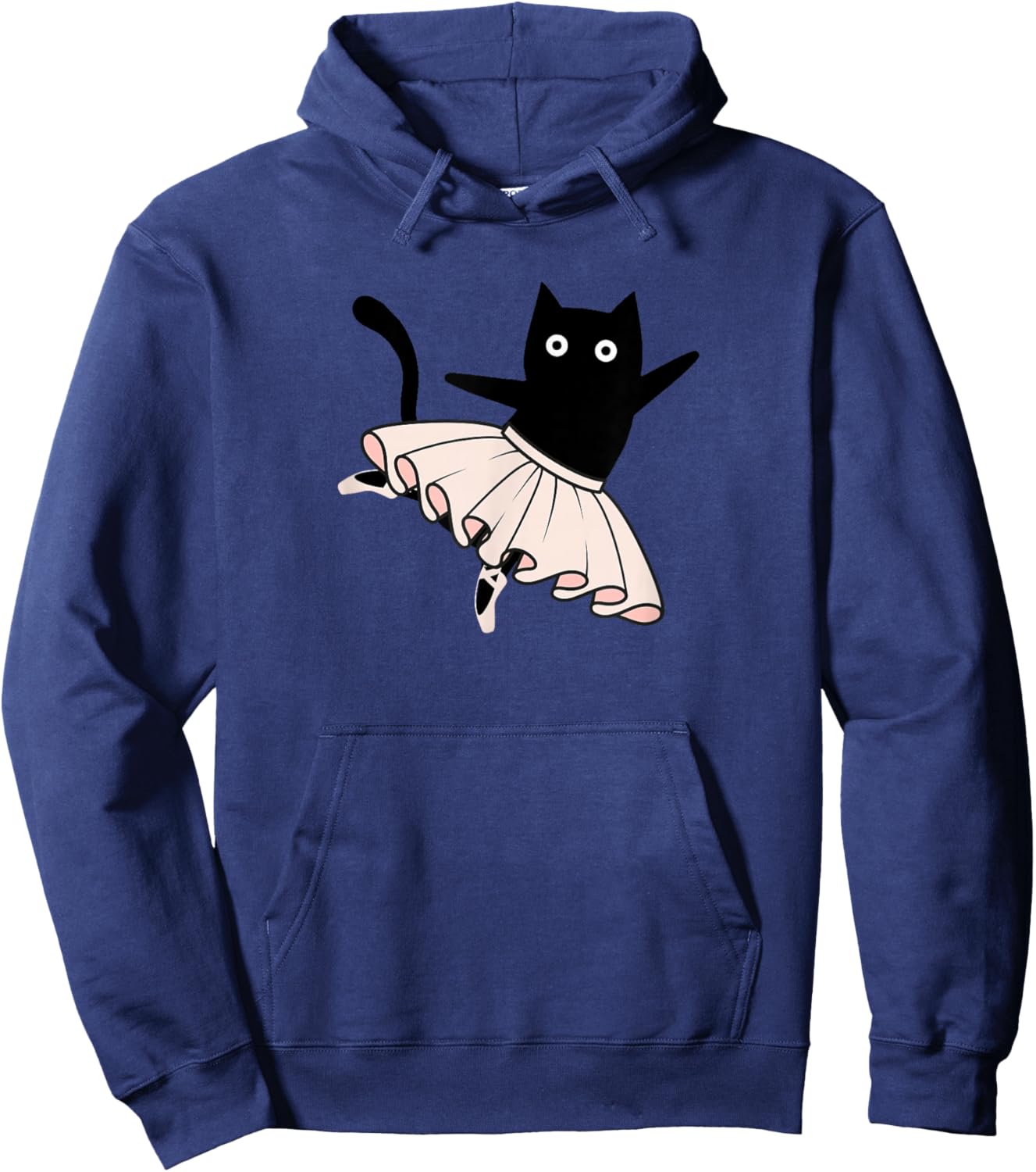 Rahmonty Designs Ballet Cat Lover Dance Recital Funny Black Cat Ballet Hoodie - Hoodie | Navy