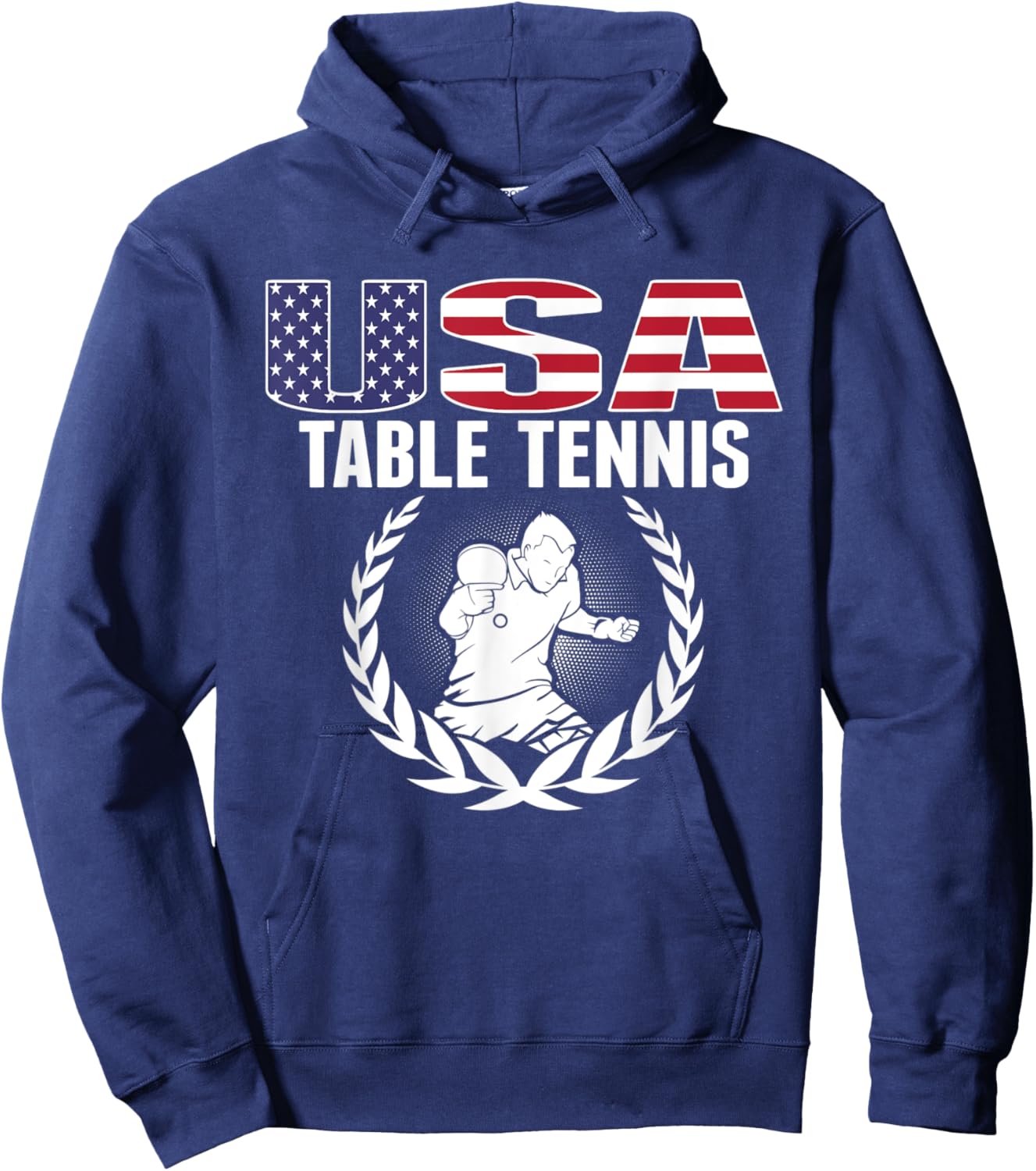 Proud America Table Tennis Lovers Jersey USA Flag Ping Pong Kids Men Hoodie - Hoodie | Navy