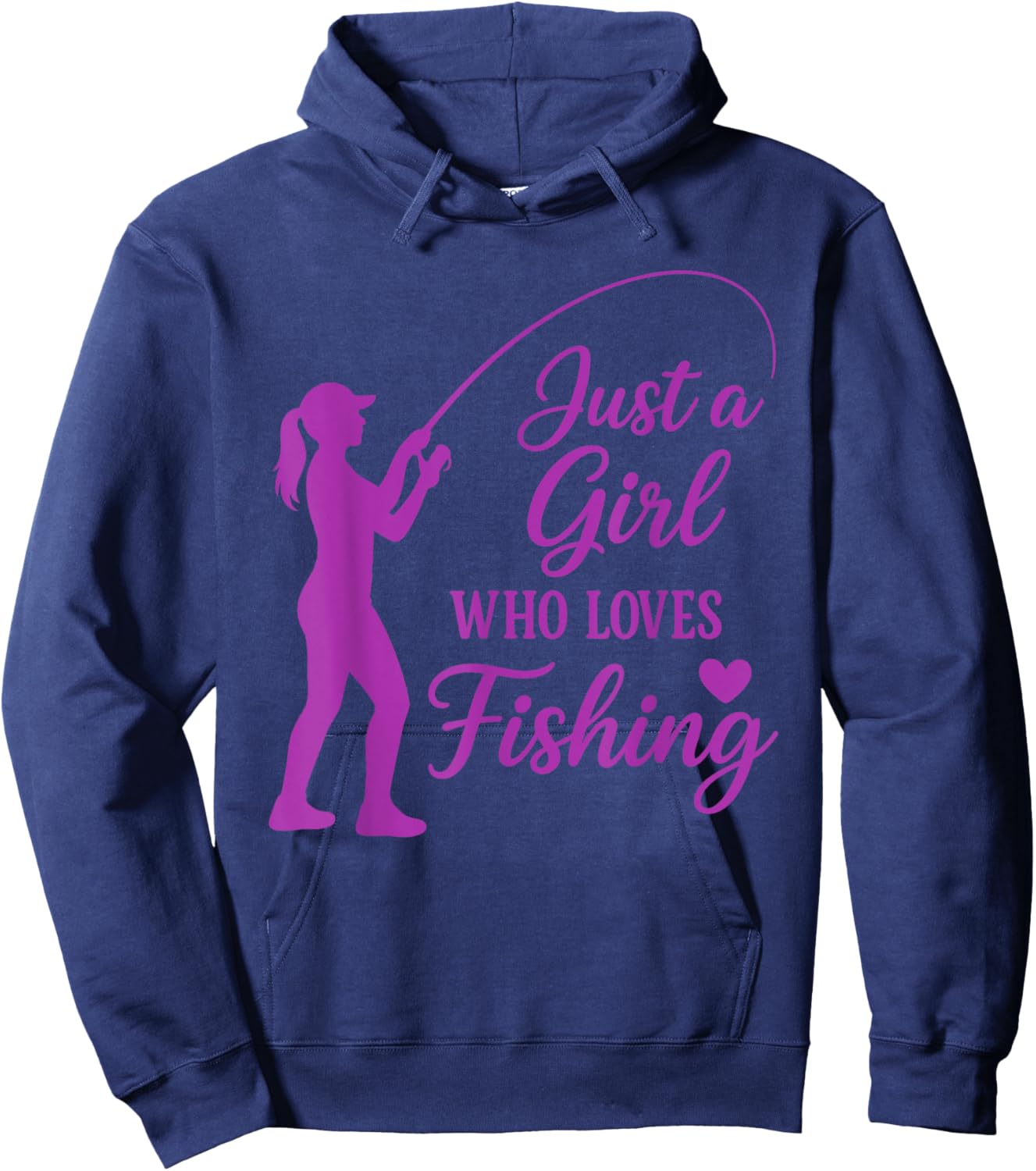 Funny Fisherman Just a Girl Who Loves Fishing Hoodie - Hoodie | Navy